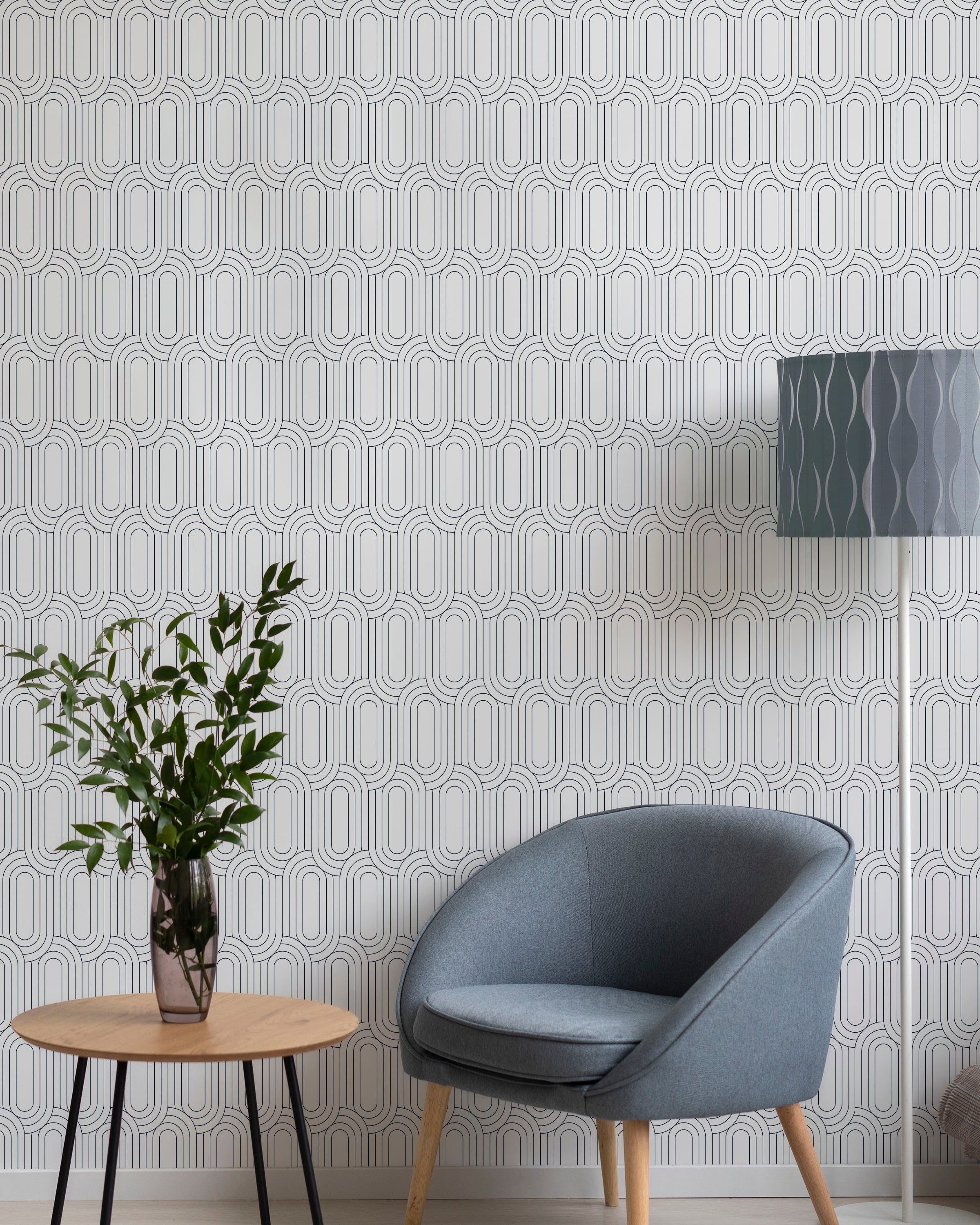 Royal Facade Peel and Stick Wallpaper, Removable Wallpaper, Traditional Wallpaper - Navy Blue | DeccoPrint