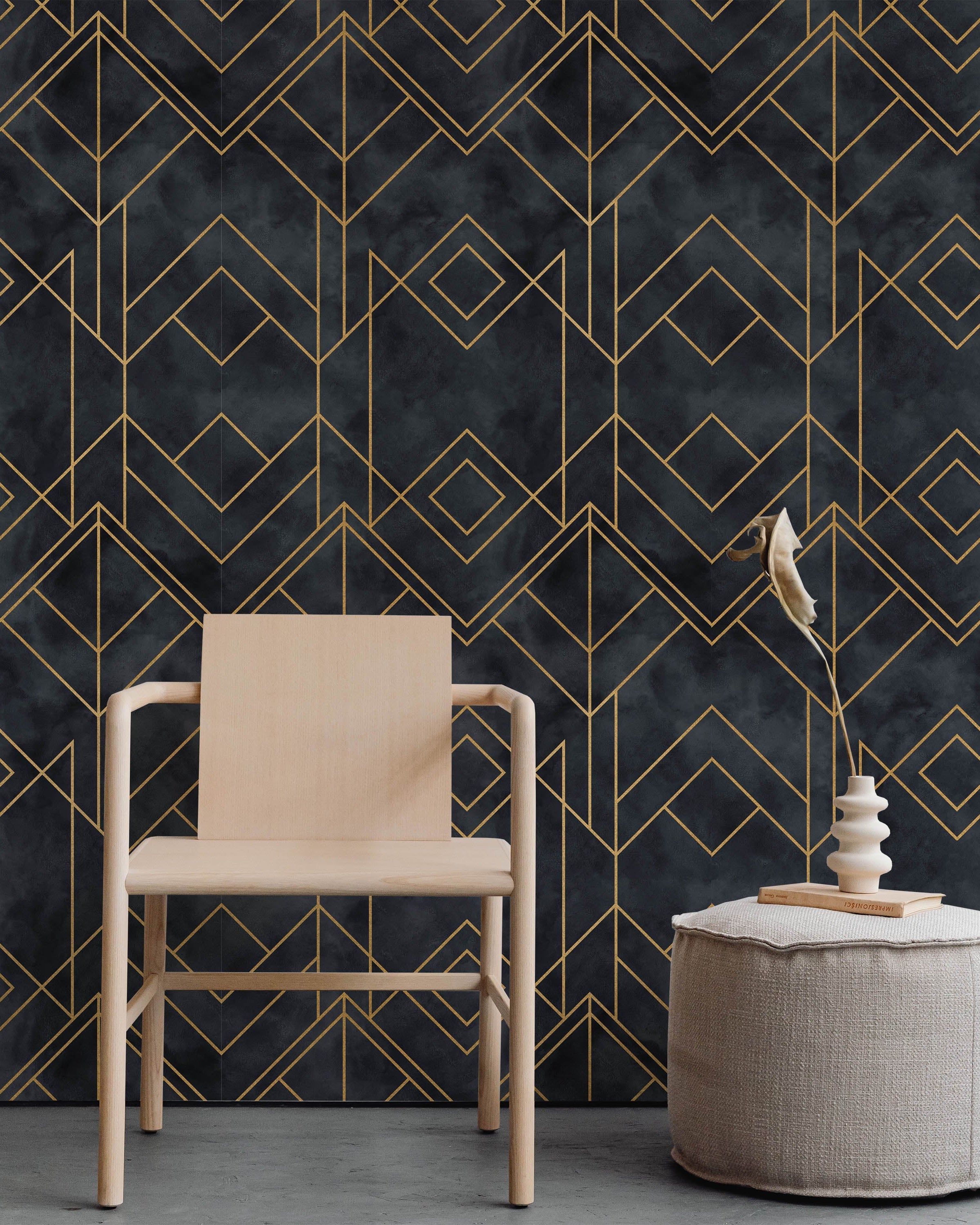 Deco Noir Peel and Stick Wallpaper, Removable Wallpaper, Traditional Wallpaper | DeccoPrint