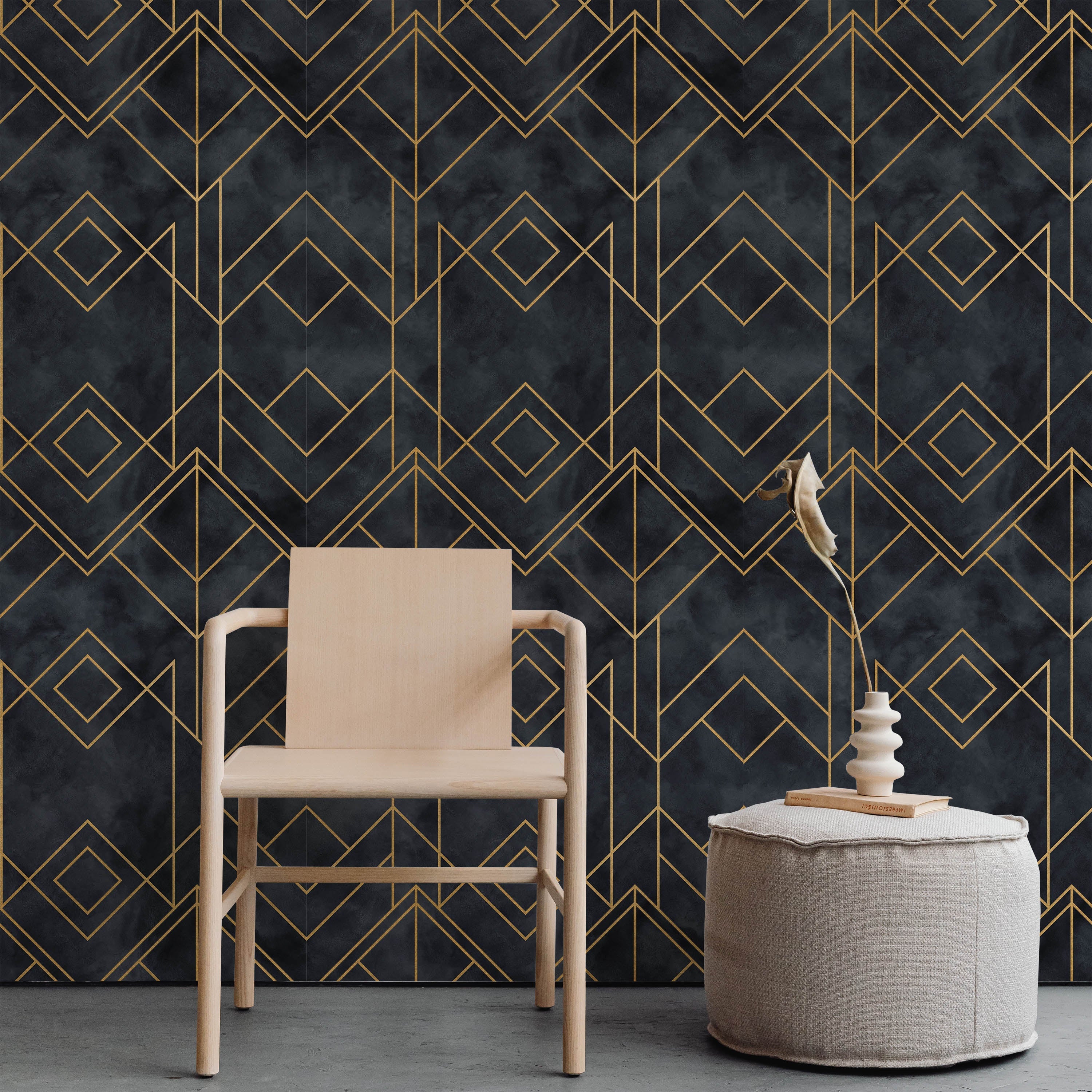 Deco Noir Peel and Stick Wallpaper, Removable Wallpaper, Traditional Wallpaper | DeccoPrint