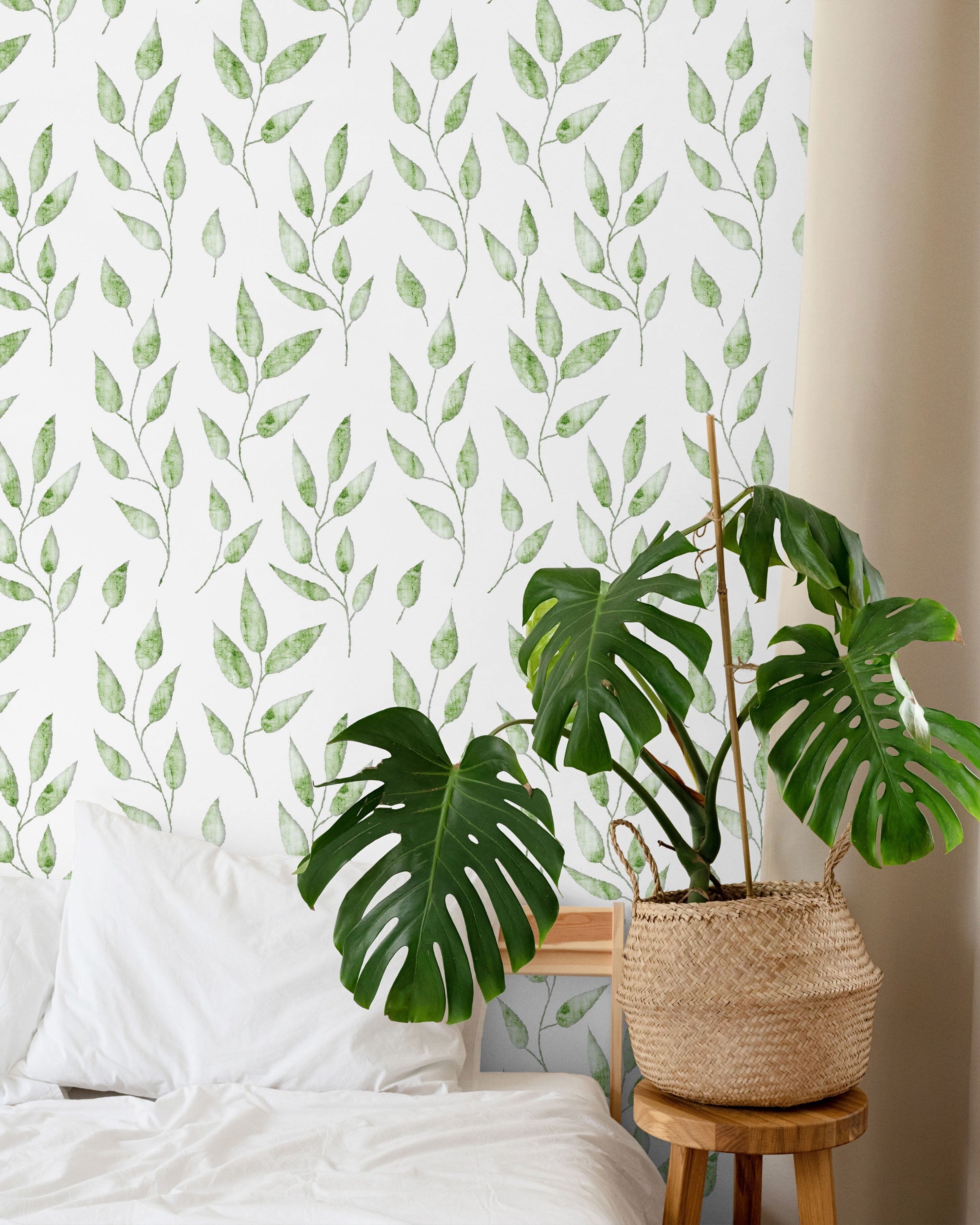 Green Foliage Peel and Stick Wallpaper, Removable Wallpaper, Traditional Wallpaper | DeccoPrint