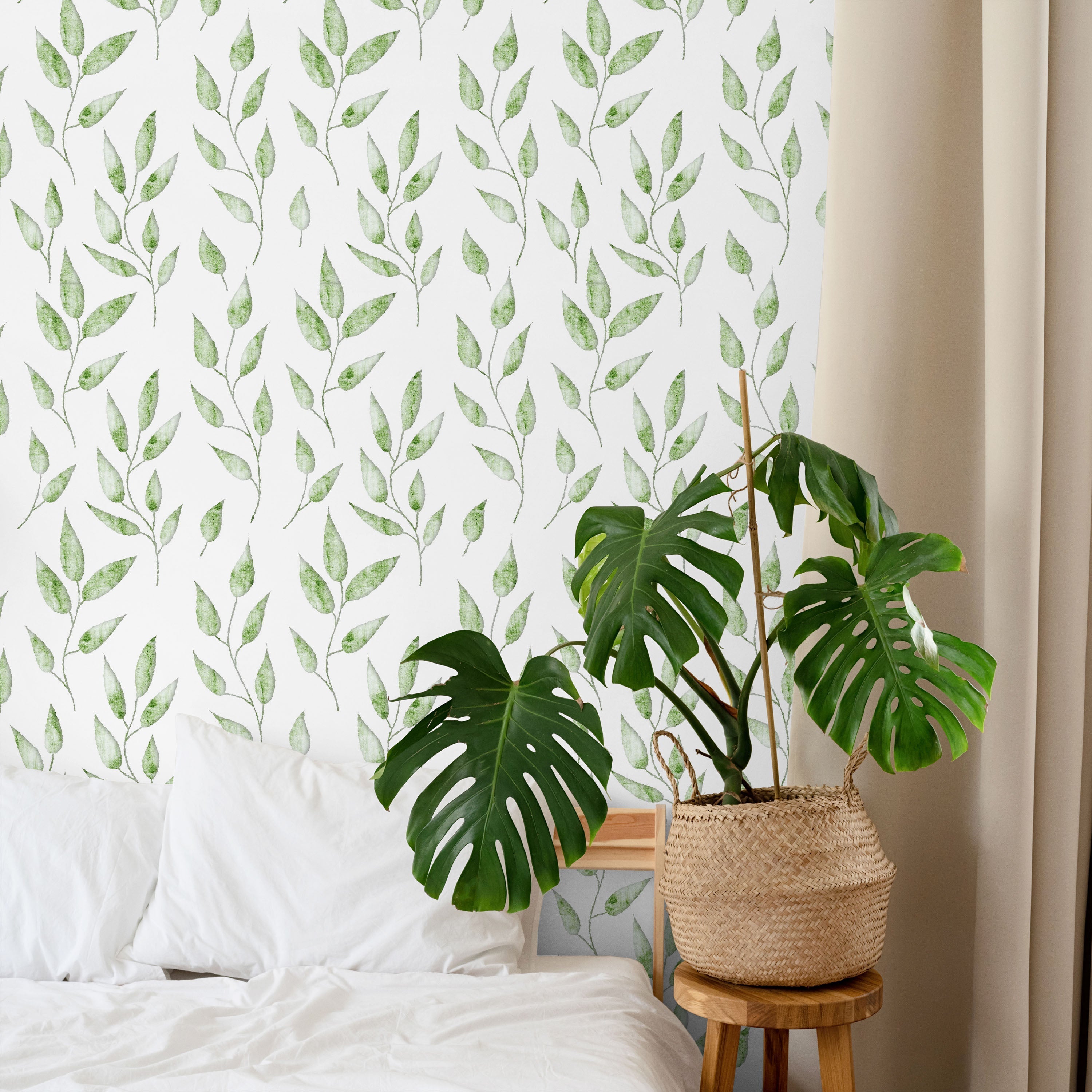 Green Foliage Peel and Stick Wallpaper, Removable Wallpaper, Traditional Wallpaper | DeccoPrint