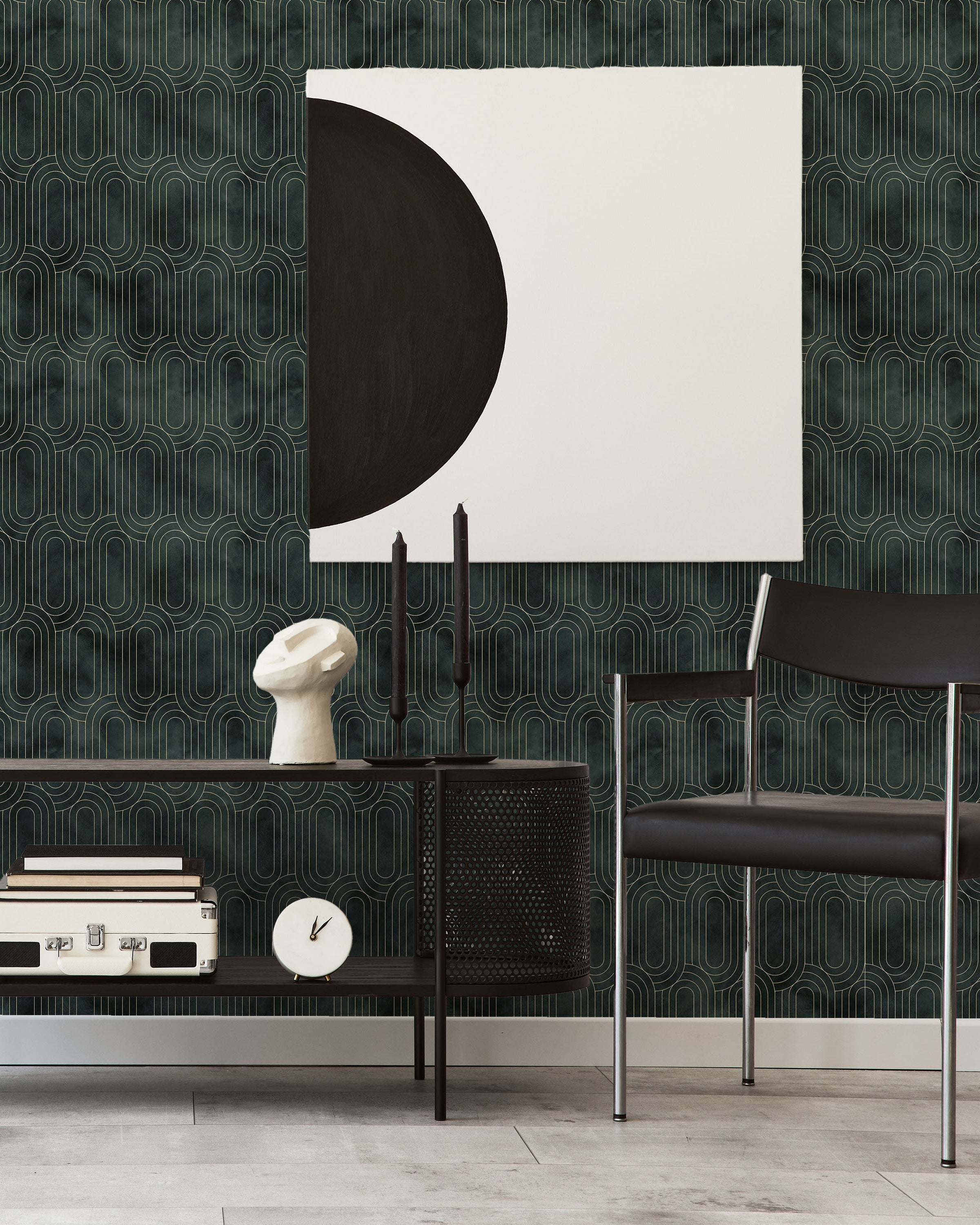 Royal Facade Peel and Stick Wallpaper, Removable Wallpaper, Traditional Wallpaper - Emerald Green | DeccoPrint