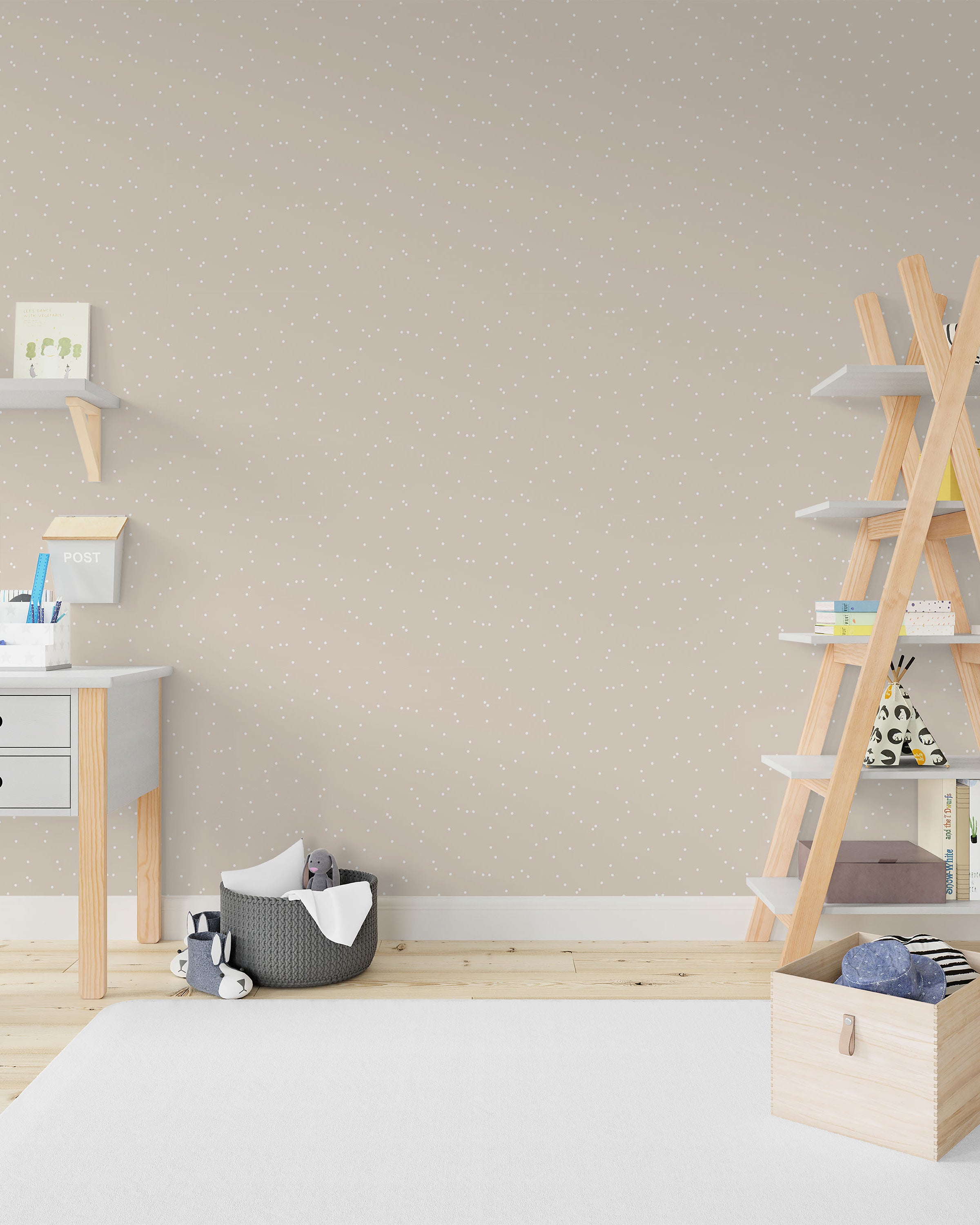 Pastel Dots Peel and Stick Wallpaper, Removable Wallpaper, Traditional Wallpaper - Sand Beige | DeccoPrint