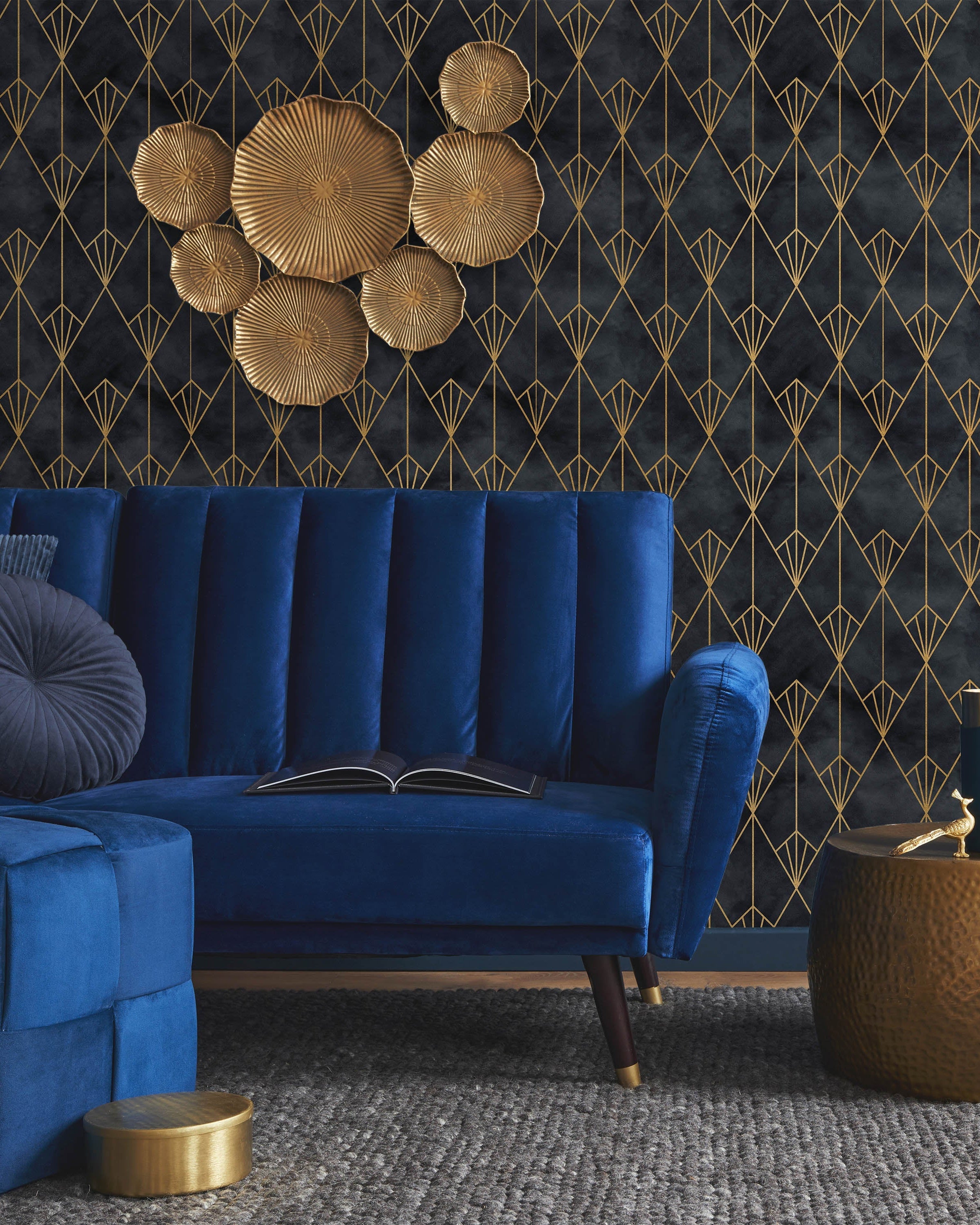 Deco Diamonds Peel and Stick Wallpaper, Removable Wallpaper, Traditional Wallpaper | DeccoPrint