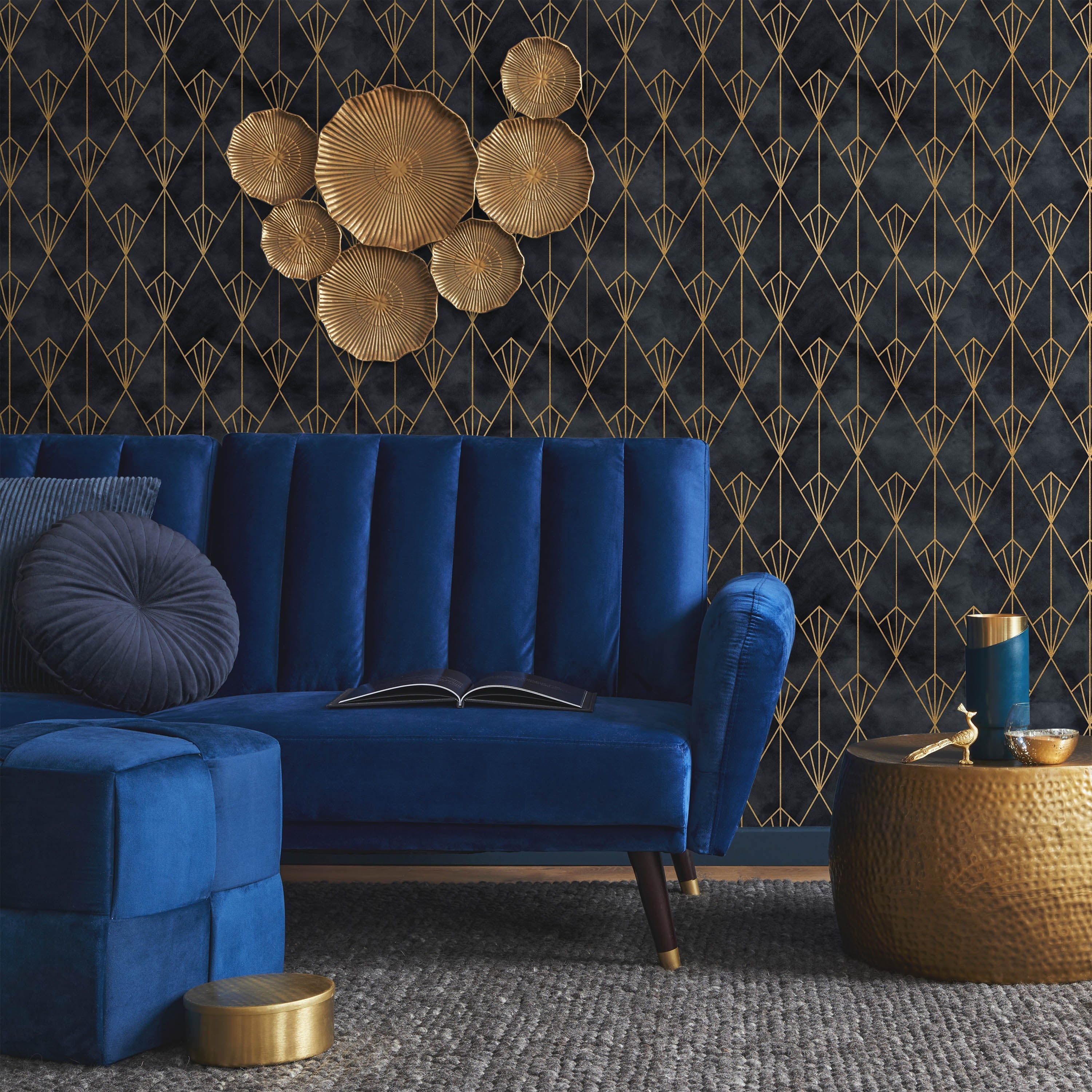 Deco Diamonds Peel and Stick Wallpaper, Removable Wallpaper, Traditional Wallpaper | DeccoPrint