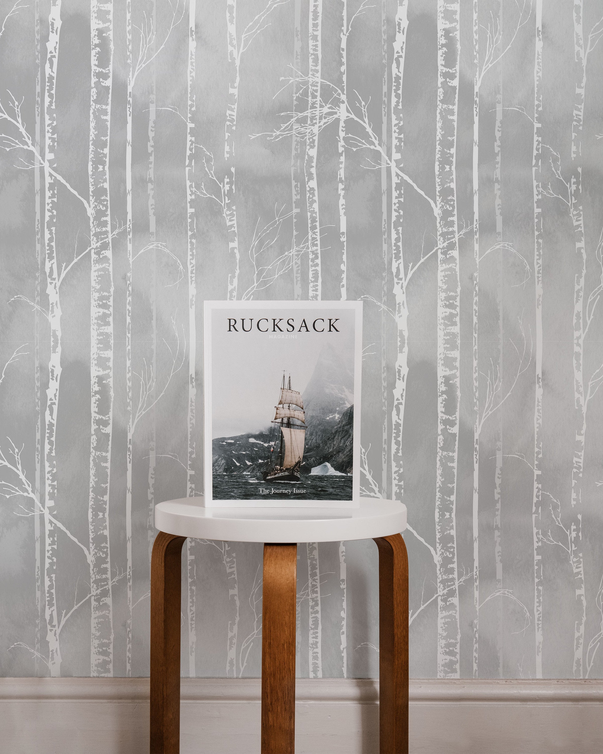 Birch Forest Peel and Stick Wallpaper, Removable Wallpaper, Traditional Wallpaper - Smoke Gray | DeccoPrint