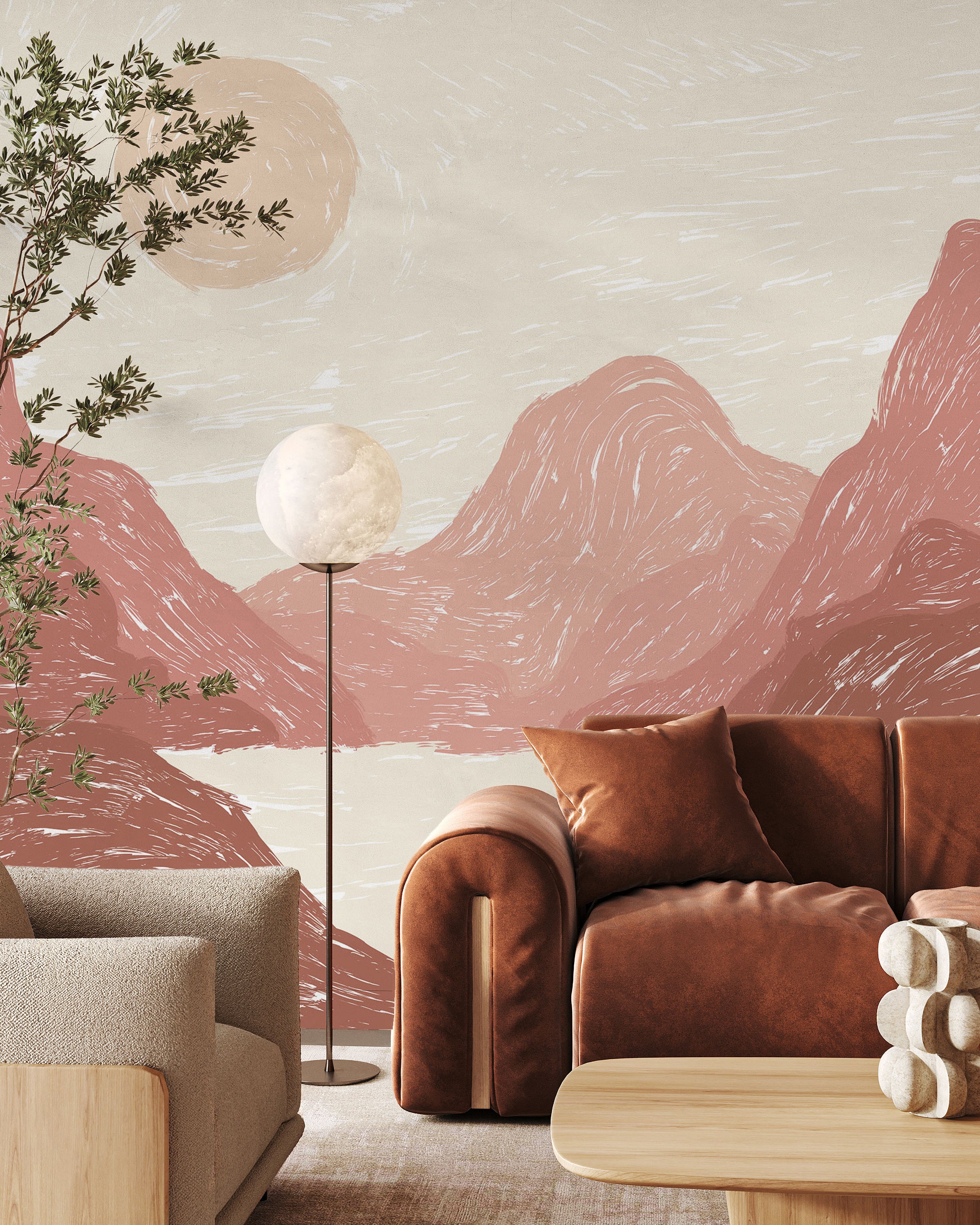 Sunset View Mural Peel and Stick Wallpaper, Removable Wallpaper, Traditional Wallpaper | DeccoPrint