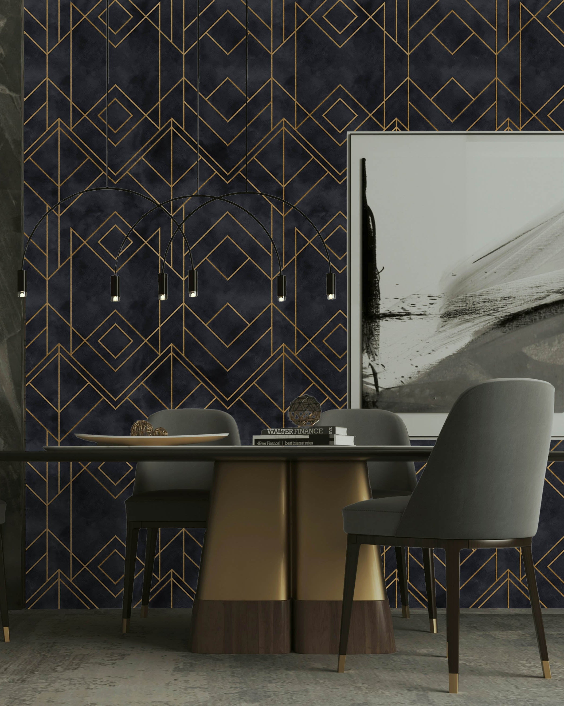 Deco Noir Peel and Stick Wallpaper, Removable Wallpaper, Traditional Wallpaper | DeccoPrint