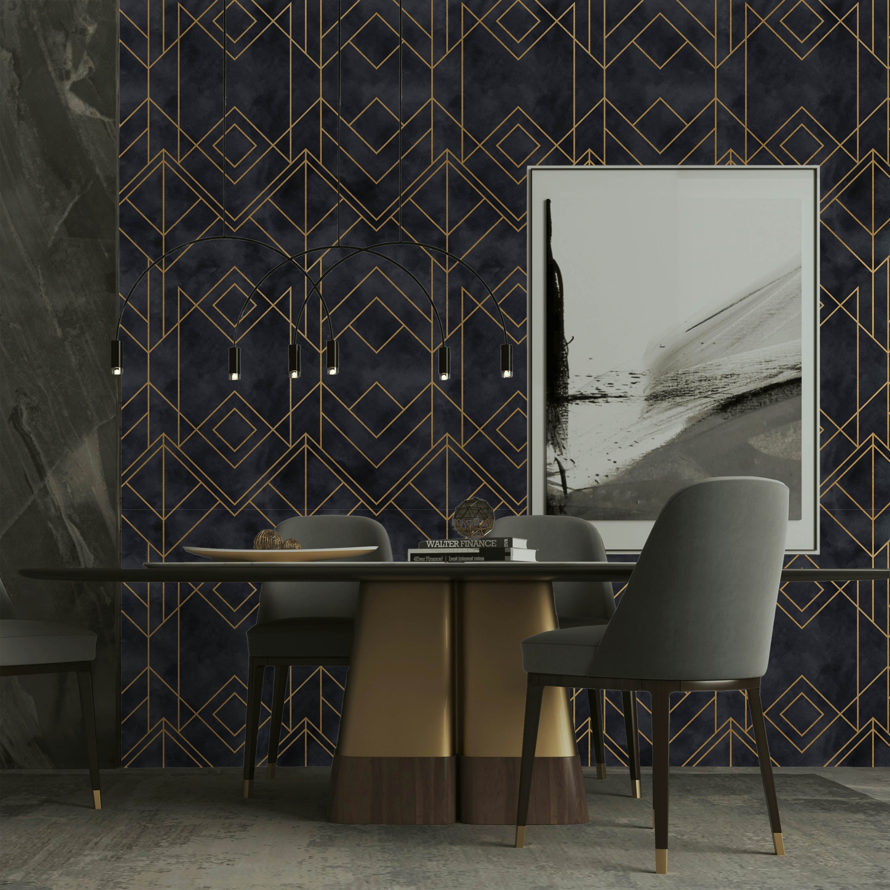 Deco Noir Peel and Stick Wallpaper, Removable Wallpaper, Traditional Wallpaper | DeccoPrint