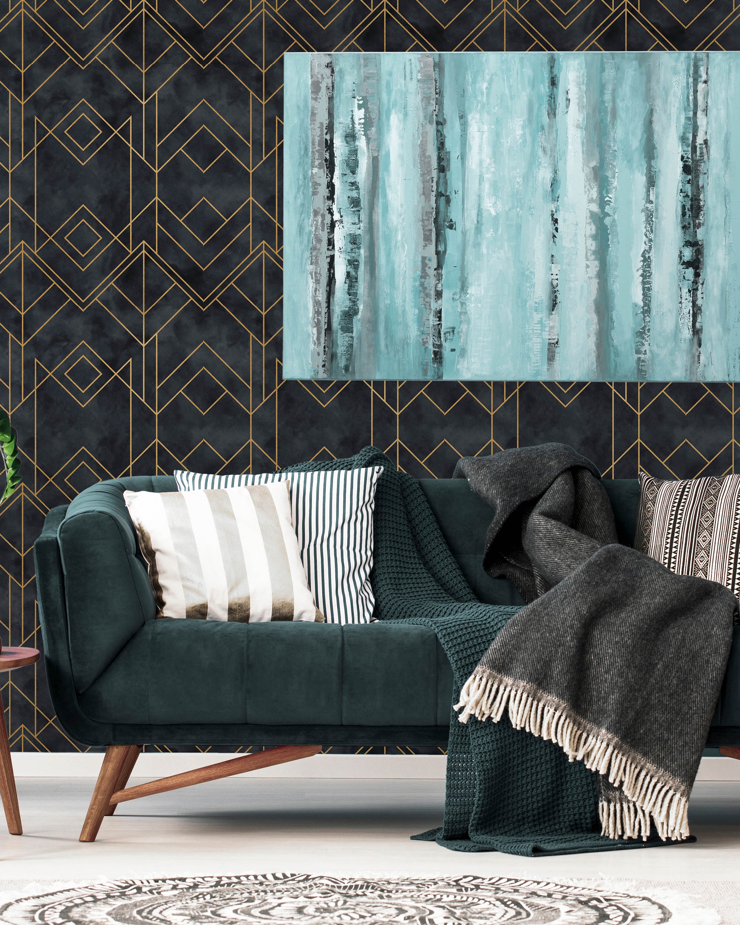 Deco Noir Peel and Stick Wallpaper, Removable Wallpaper, Traditional Wallpaper | DeccoPrint