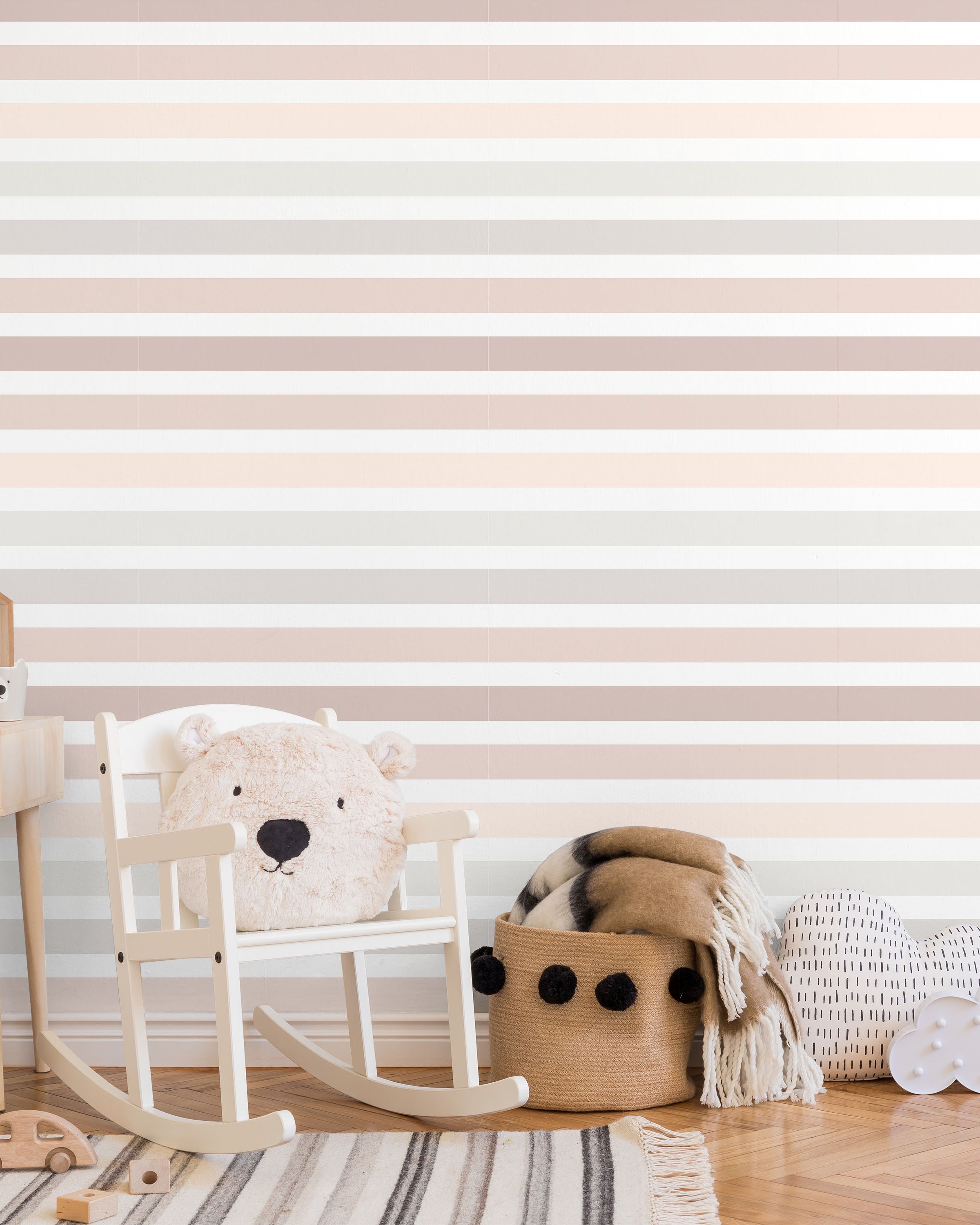 Colored Stripes Peel and Stick Wallpaper, Removable Wallpaper, Traditional Wallpaper - Earth Tones | DeccoPrint