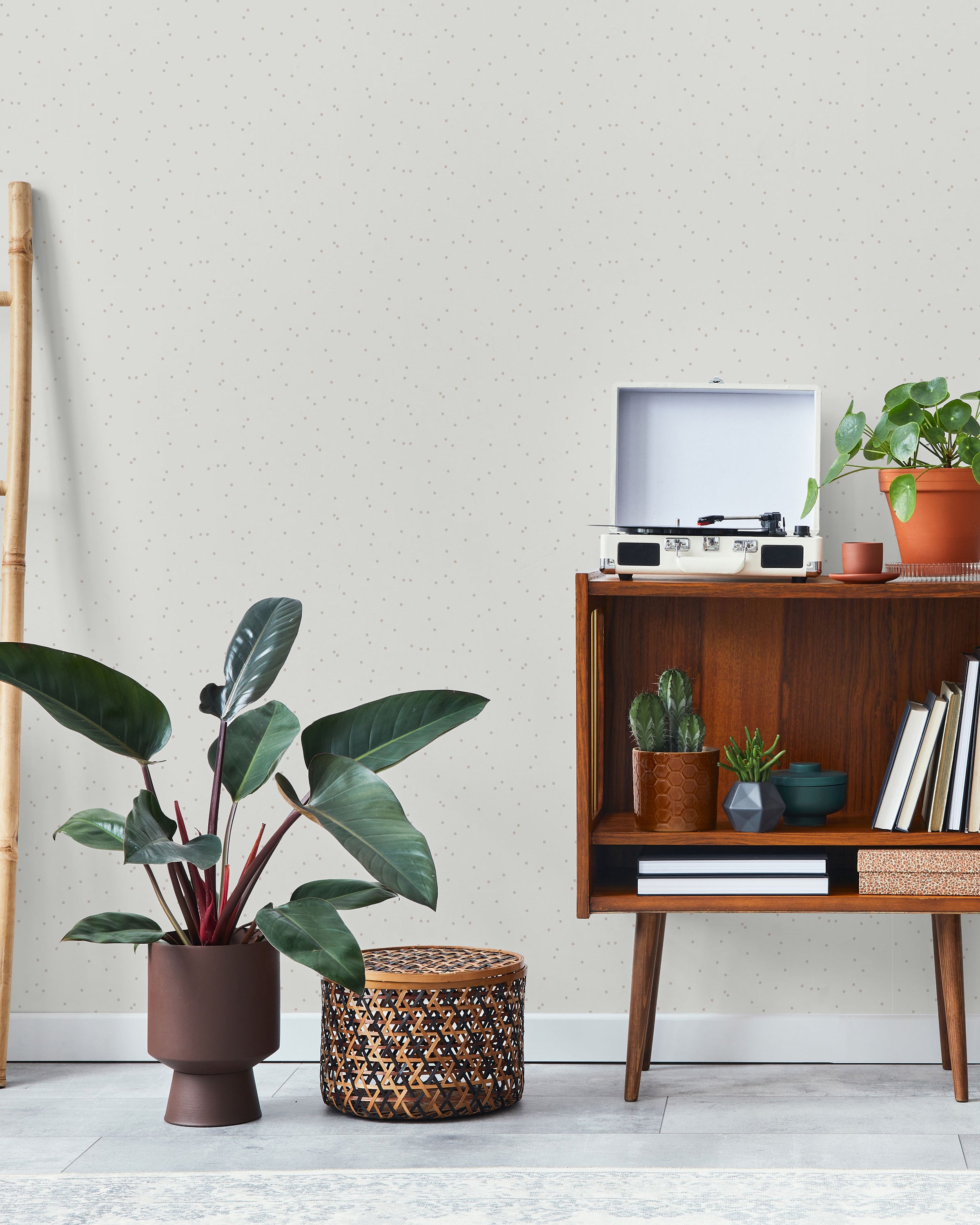 Pastel Dots Peel and Stick Wallpaper, Removable Wallpaper, Traditional Wallpaper - Light Brown | DeccoPrint