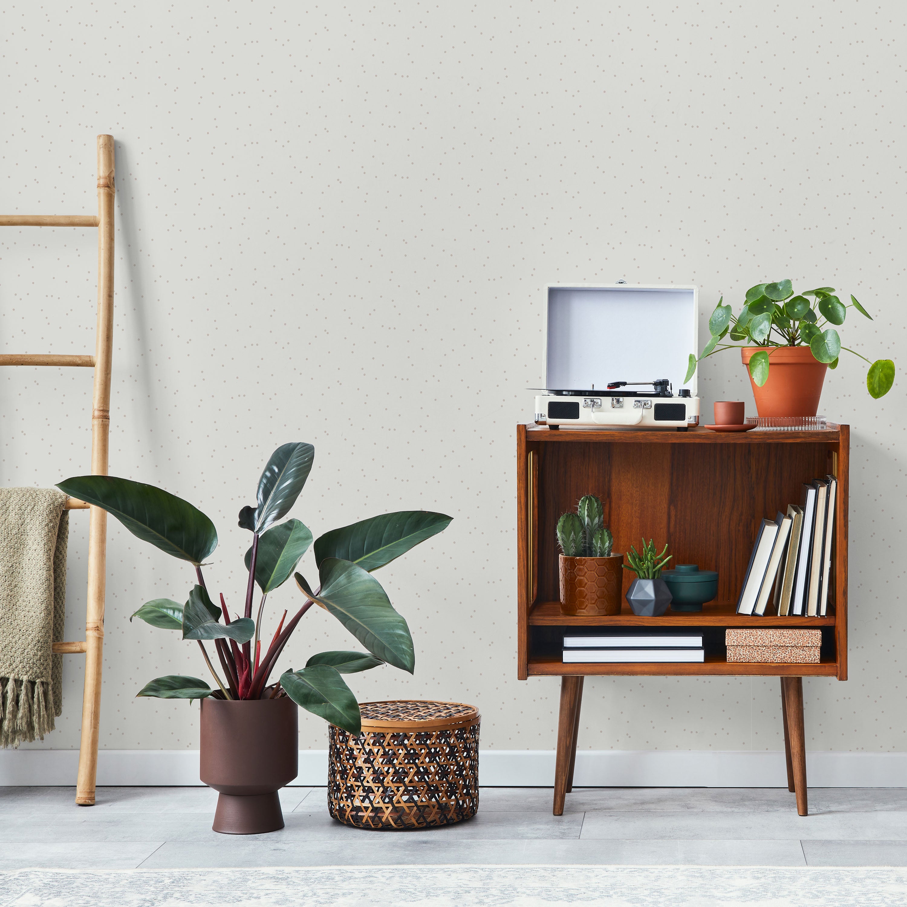 Pastel Dots Peel and Stick Wallpaper, Removable Wallpaper, Traditional Wallpaper - Light Brown | DeccoPrint