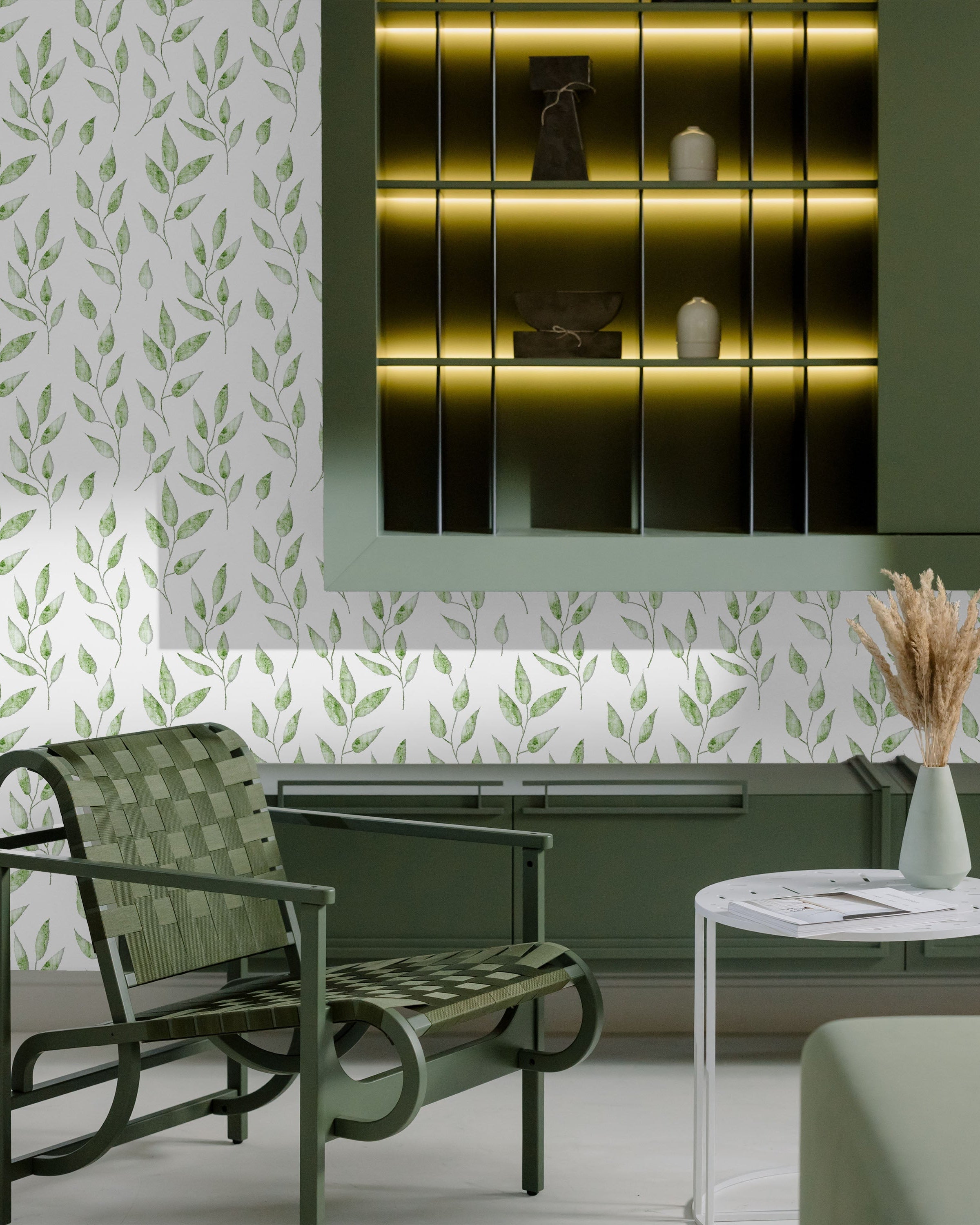 Green Foliage Peel and Stick Wallpaper, Removable Wallpaper, Traditional Wallpaper | DeccoPrint
