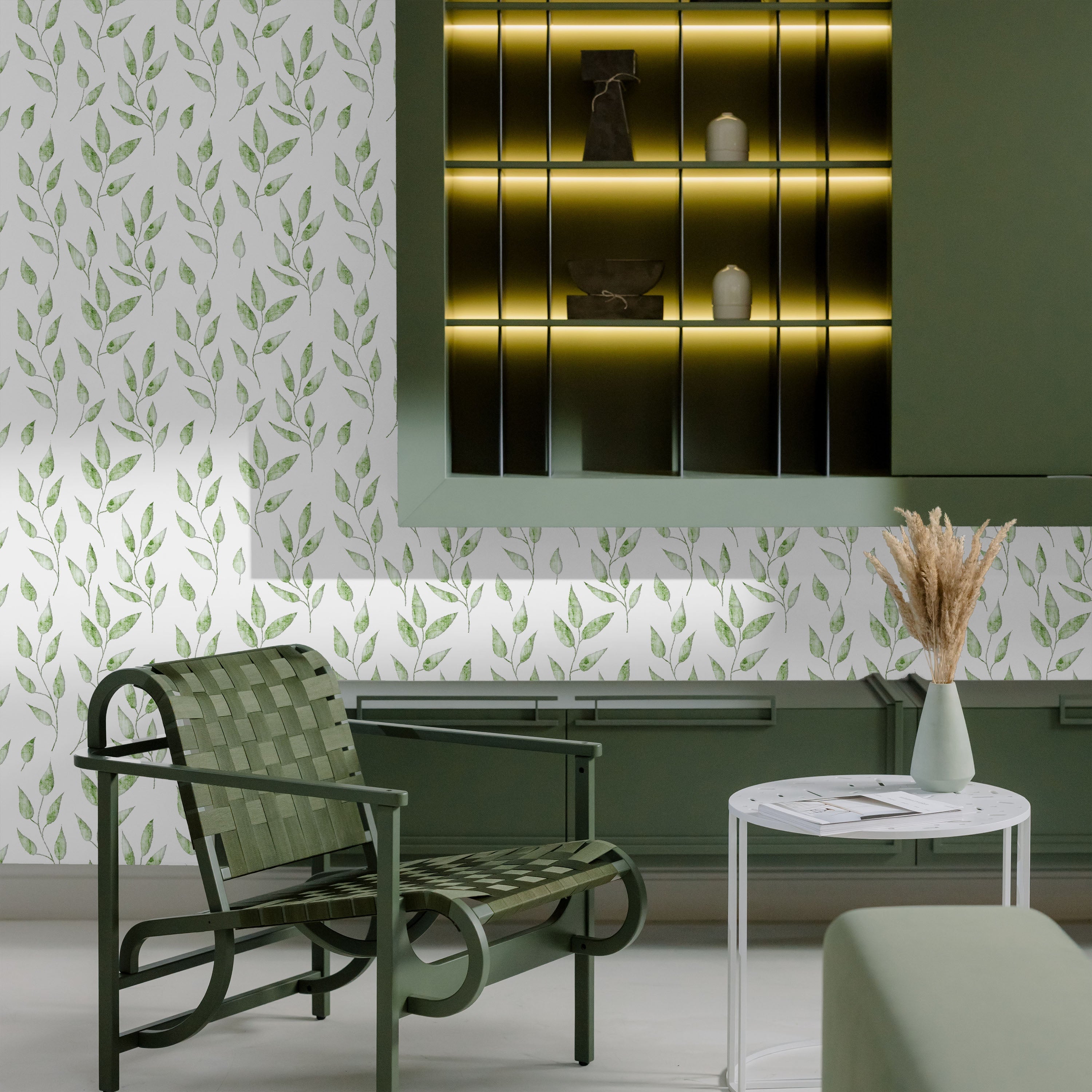 Green Foliage Peel and Stick Wallpaper, Removable Wallpaper, Traditional Wallpaper | DeccoPrint