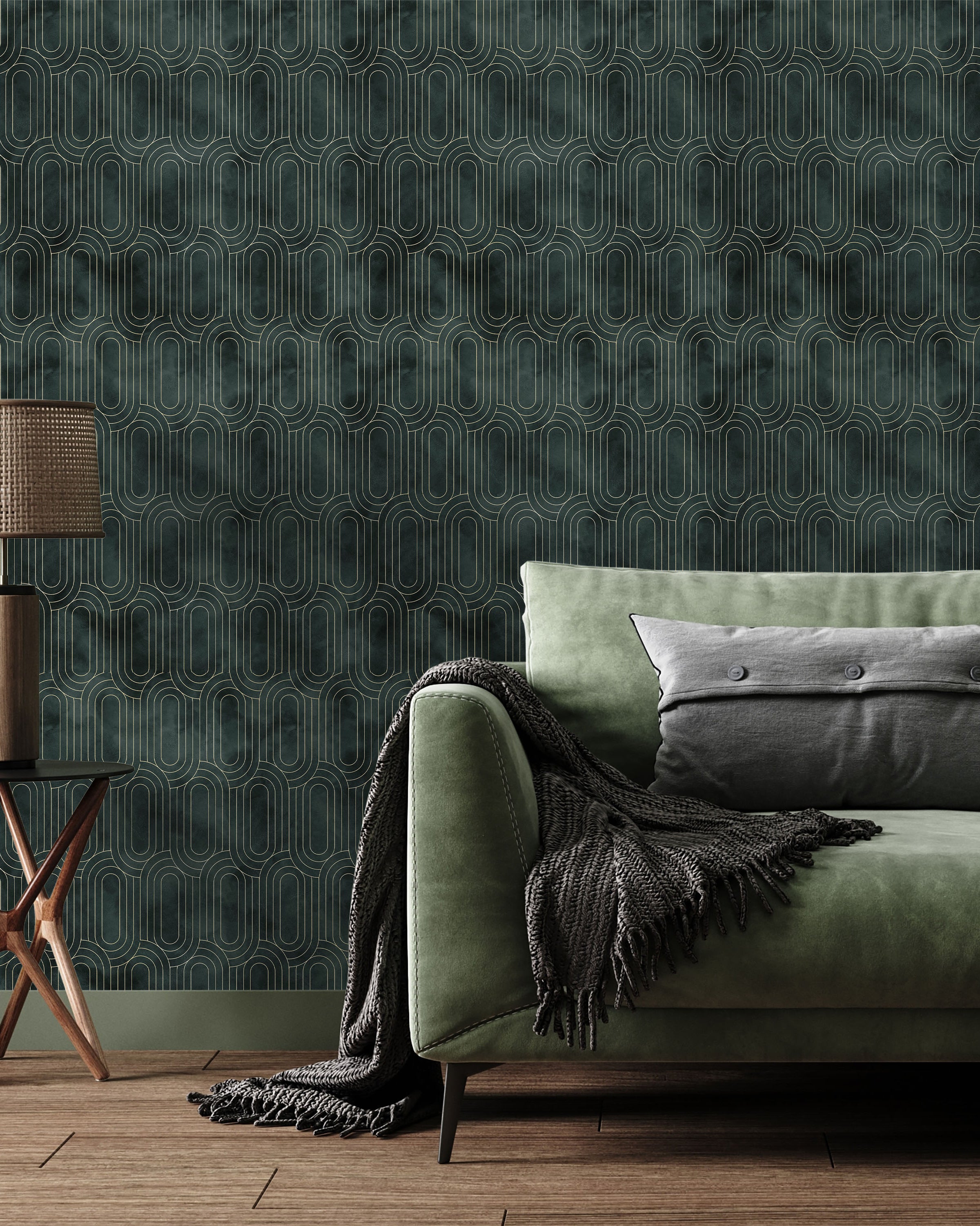 Royal Facade Peel and Stick Wallpaper, Removable Wallpaper, Traditional Wallpaper - Emerald Green | DeccoPrint