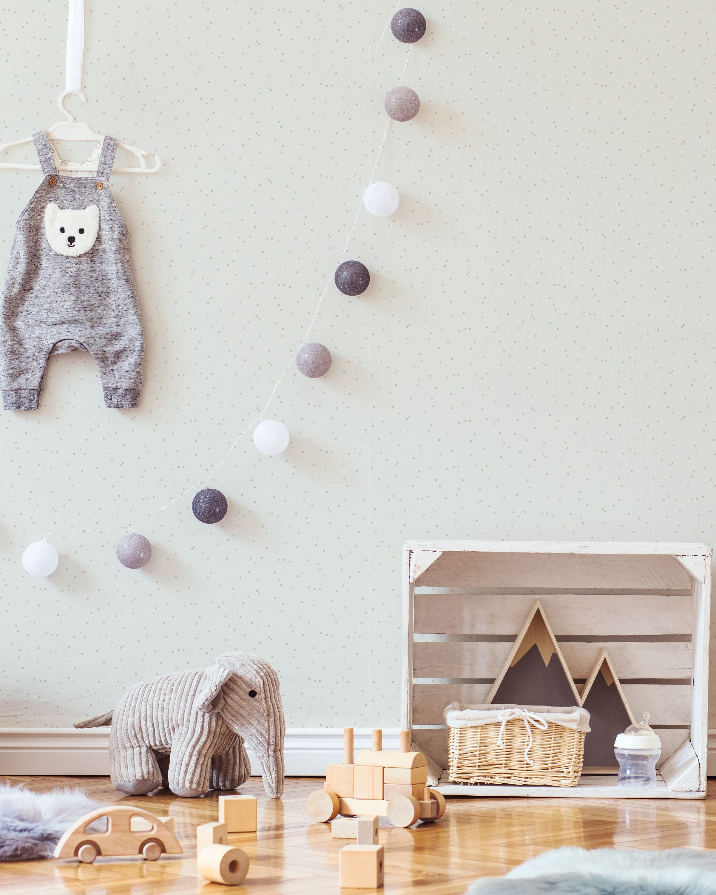 Pastel Dots Peel and Stick Wallpaper, Removable Wallpaper, Traditional Wallpaper - Light Brown | DeccoPrint