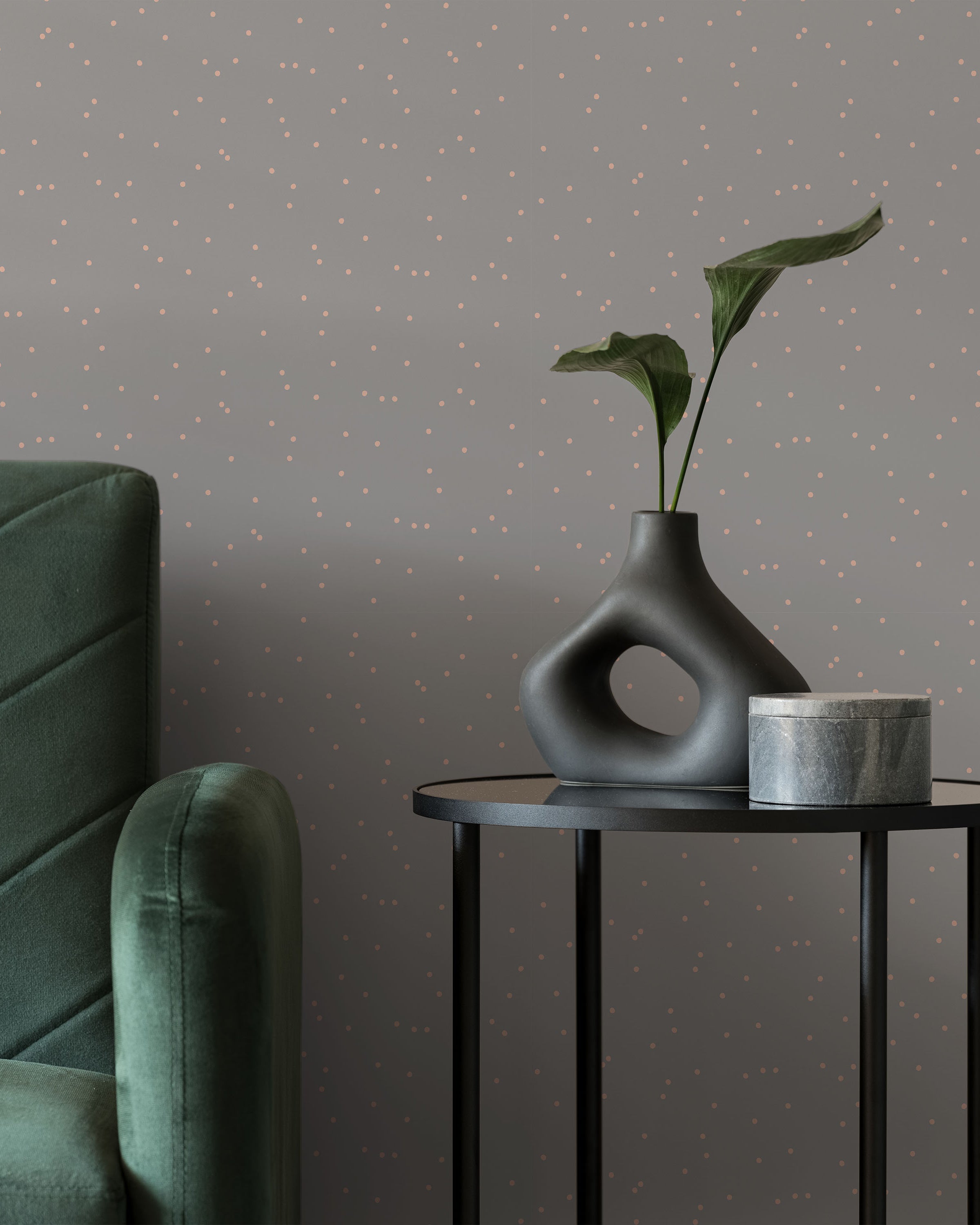 Pastel Dots Peel and Stick Wallpaper, Removable Wallpaper, Traditional Wallpaper - Warm Gray | DeccoPrint
