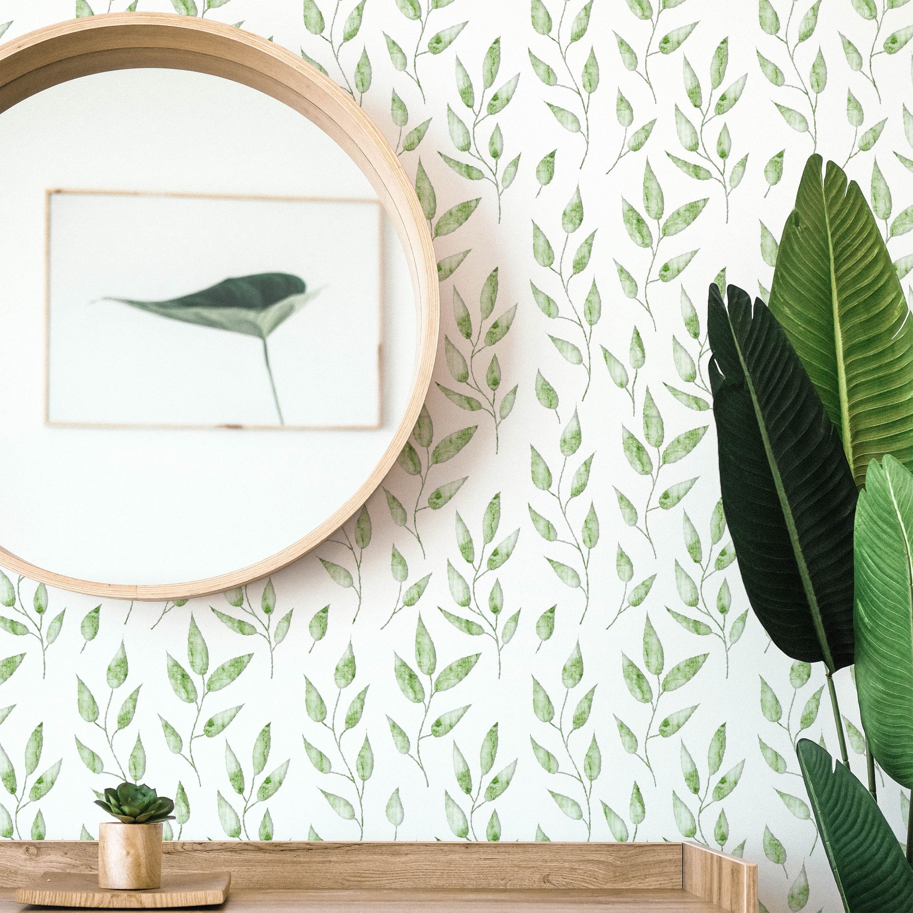 Green Foliage Peel and Stick Wallpaper, Removable Wallpaper, Traditional Wallpaper | DeccoPrint