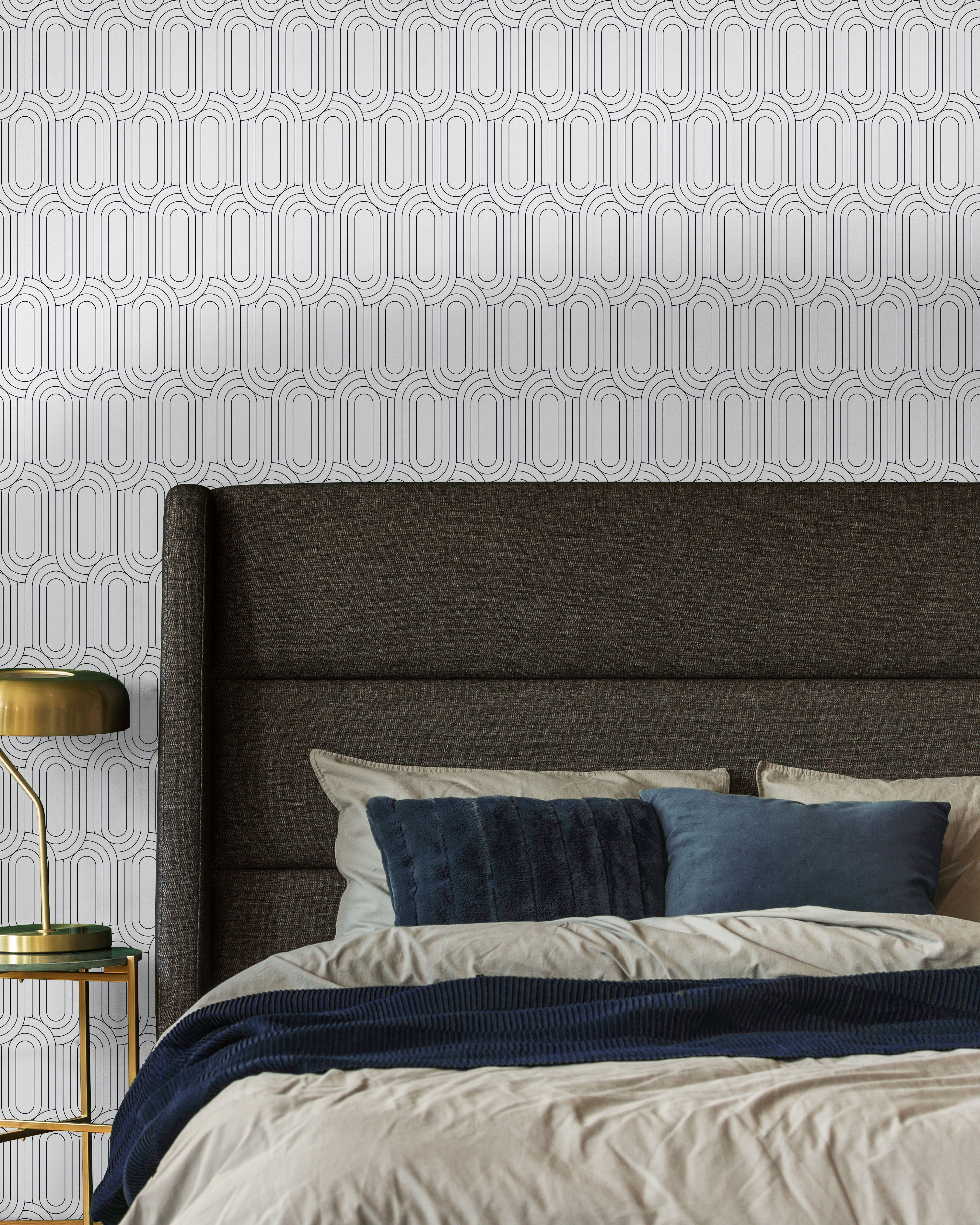 Royal Facade Peel and Stick Wallpaper, Removable Wallpaper, Traditional Wallpaper - Navy Blue | DeccoPrint