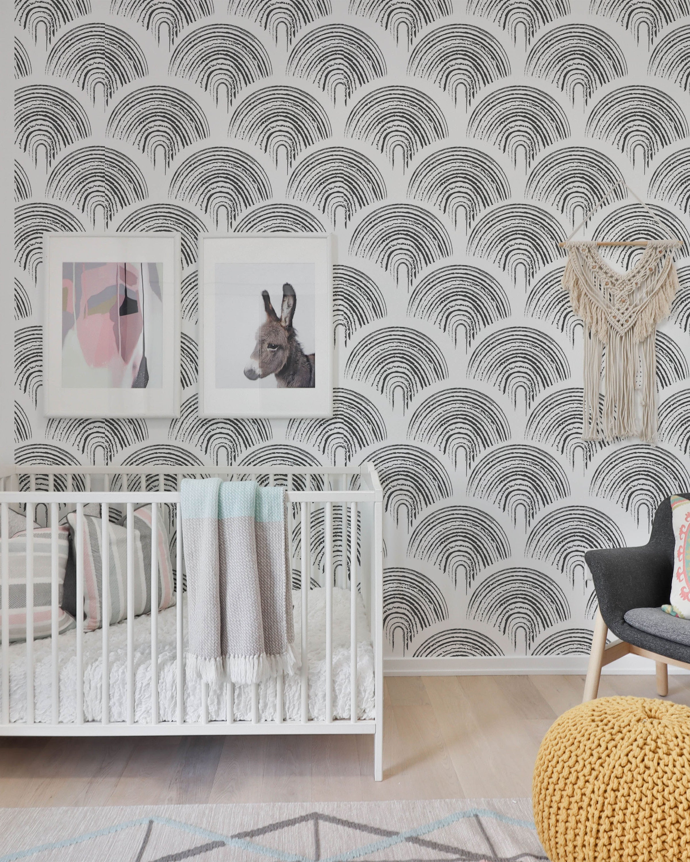 Playroom Peel and Stick Wallpaper, Removable Wallpaper, Traditional Wallpaper - Black and White | DeccoPrint
