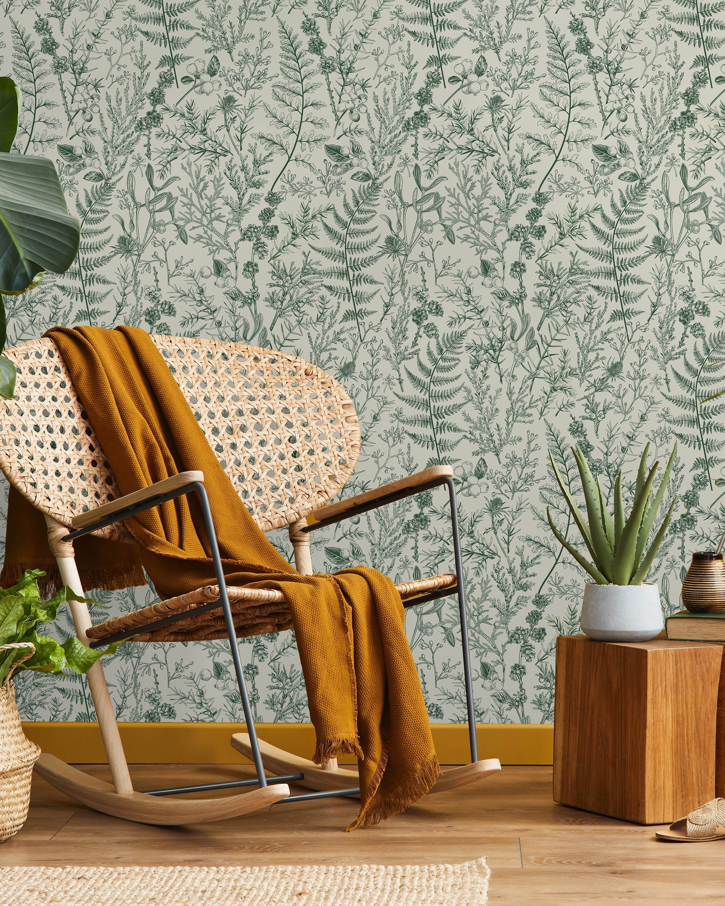 Forest Dream Peel and Stick Wallpaper, Removable Wallpaper, Traditional Wallpaper - Pine Green | DeccoPrint