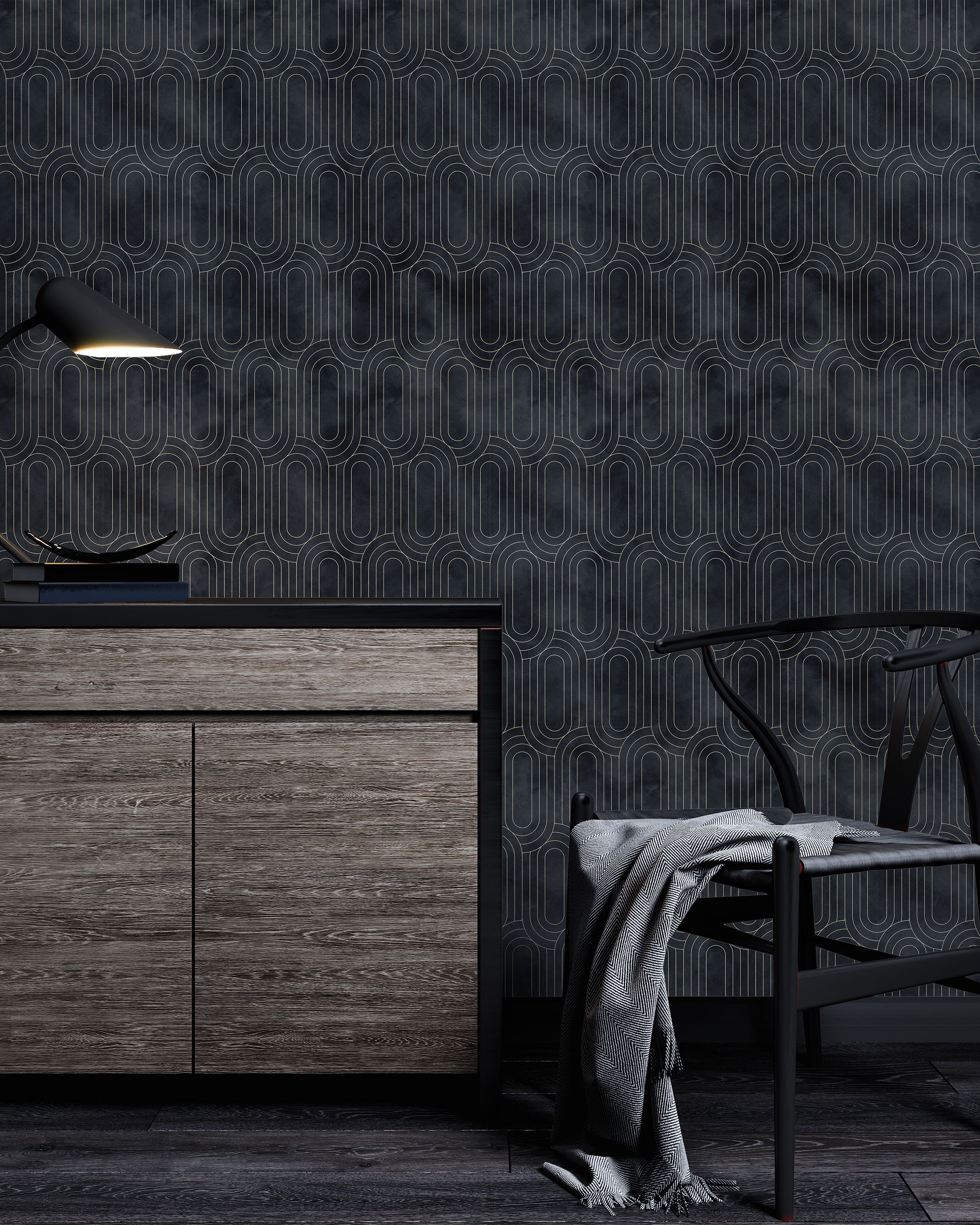 Royal Facade Peel and Stick Wallpaper, Removable Wallpaper, Traditional Wallpaper - Royal Blue | DeccoPrint