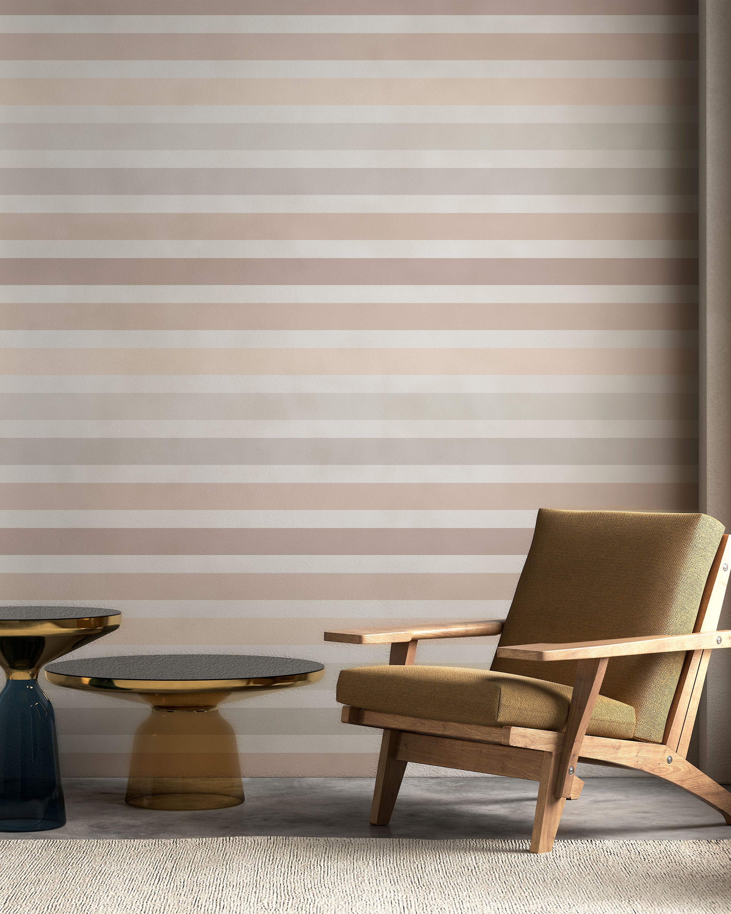 Colored Stripes Peel and Stick Wallpaper, Removable Wallpaper, Traditional Wallpaper - Earth Tones | DeccoPrint