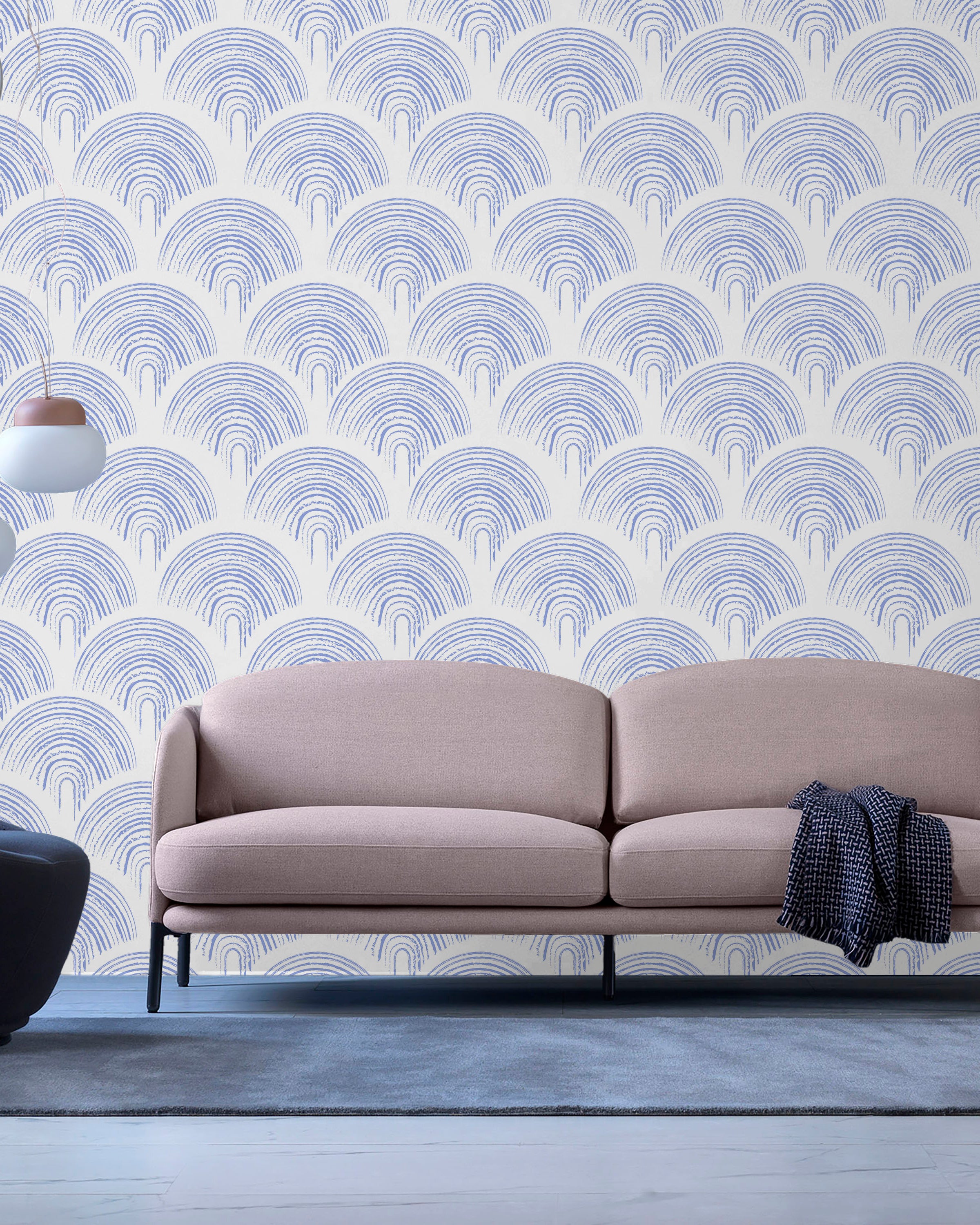 Playroom Peel and Stick Wallpaper, Removable Wallpaper, Traditional Wallpaper - Baby Blue | DeccoPrint