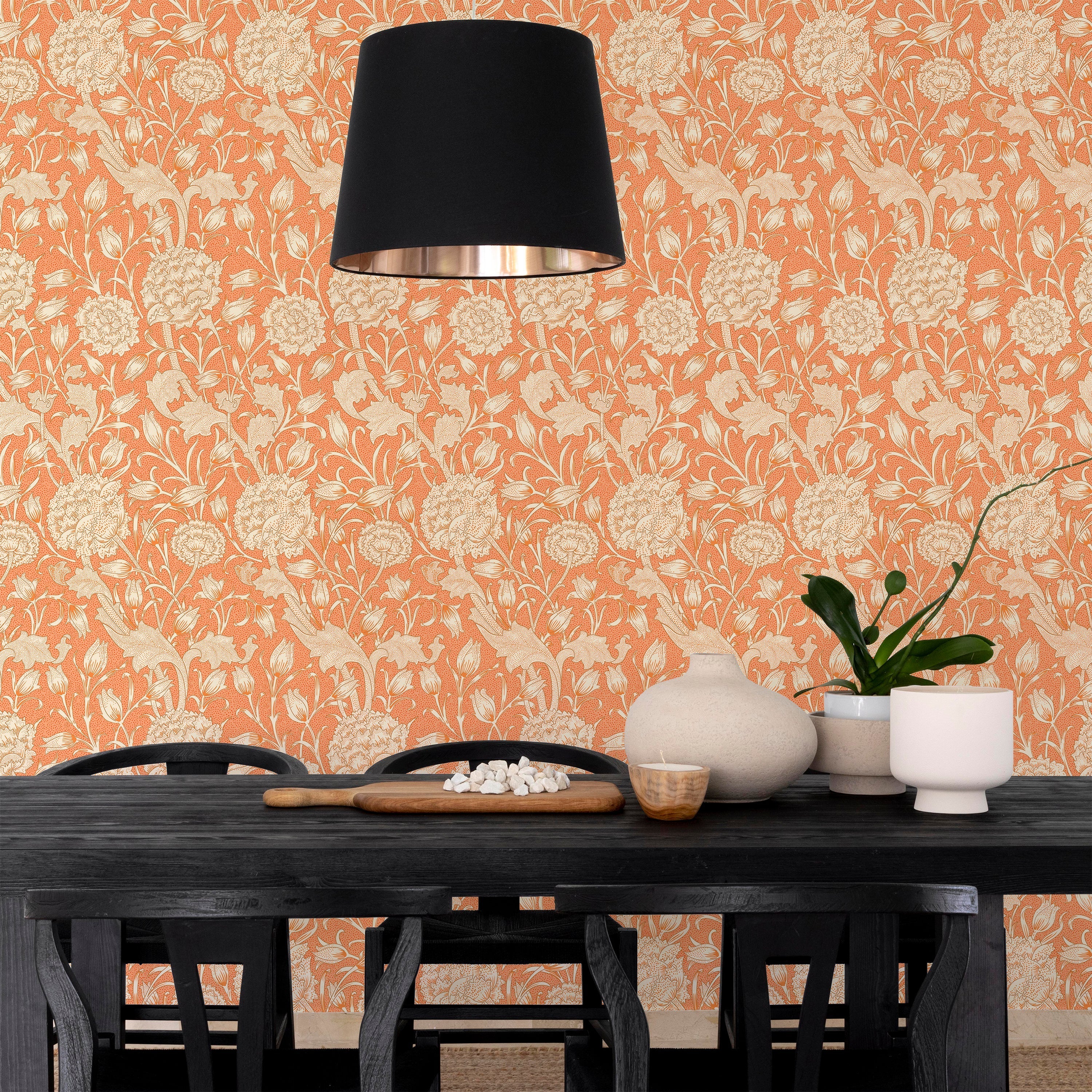 William Morris X Wild Tulips Peel and Stick Wallpaper, Removable Wallpaper, Traditional Wallpaper - Red | DeccoPrint