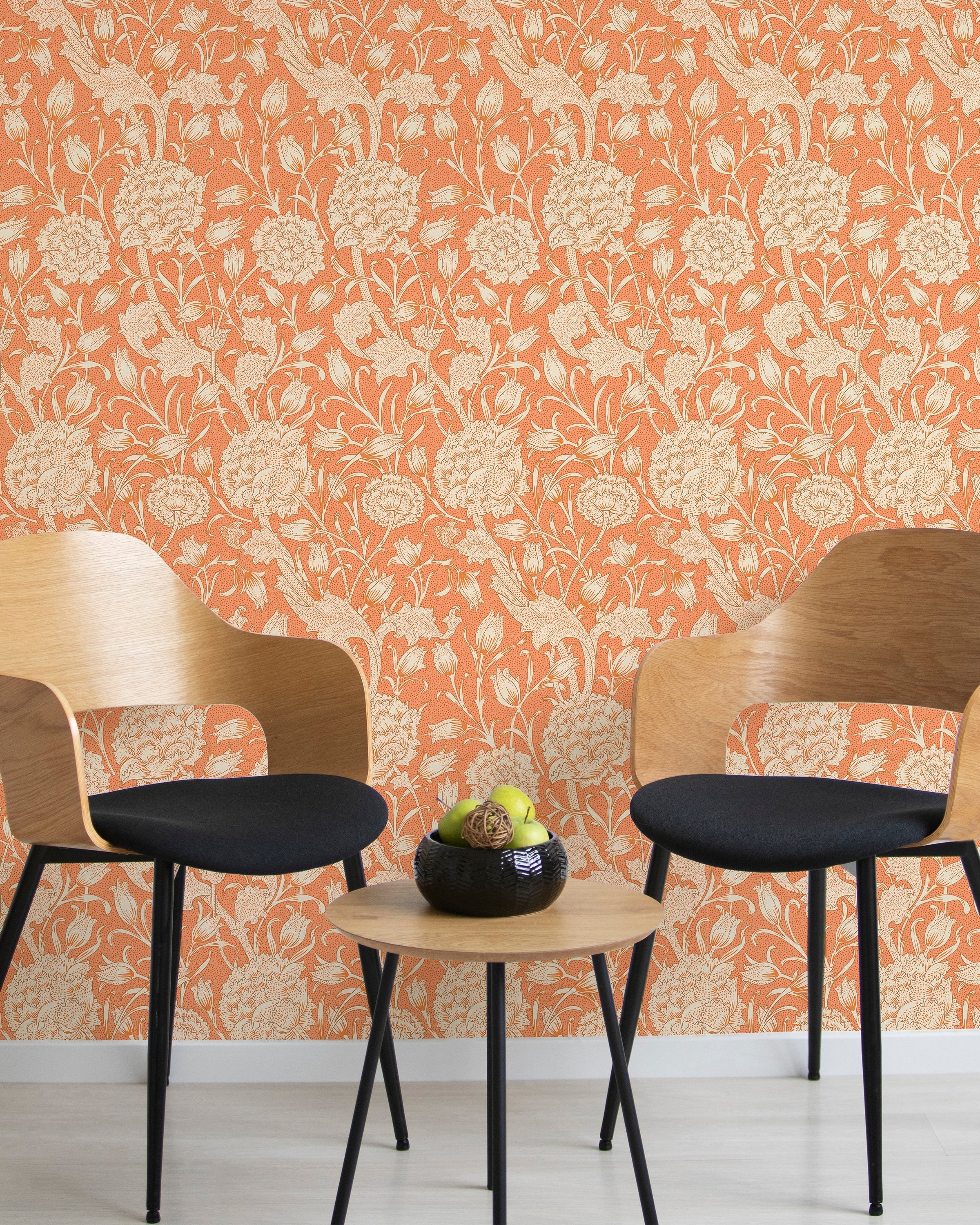 William Morris X Wild Tulips Peel and Stick Wallpaper, Removable Wallpaper, Traditional Wallpaper - Red | DeccoPrint