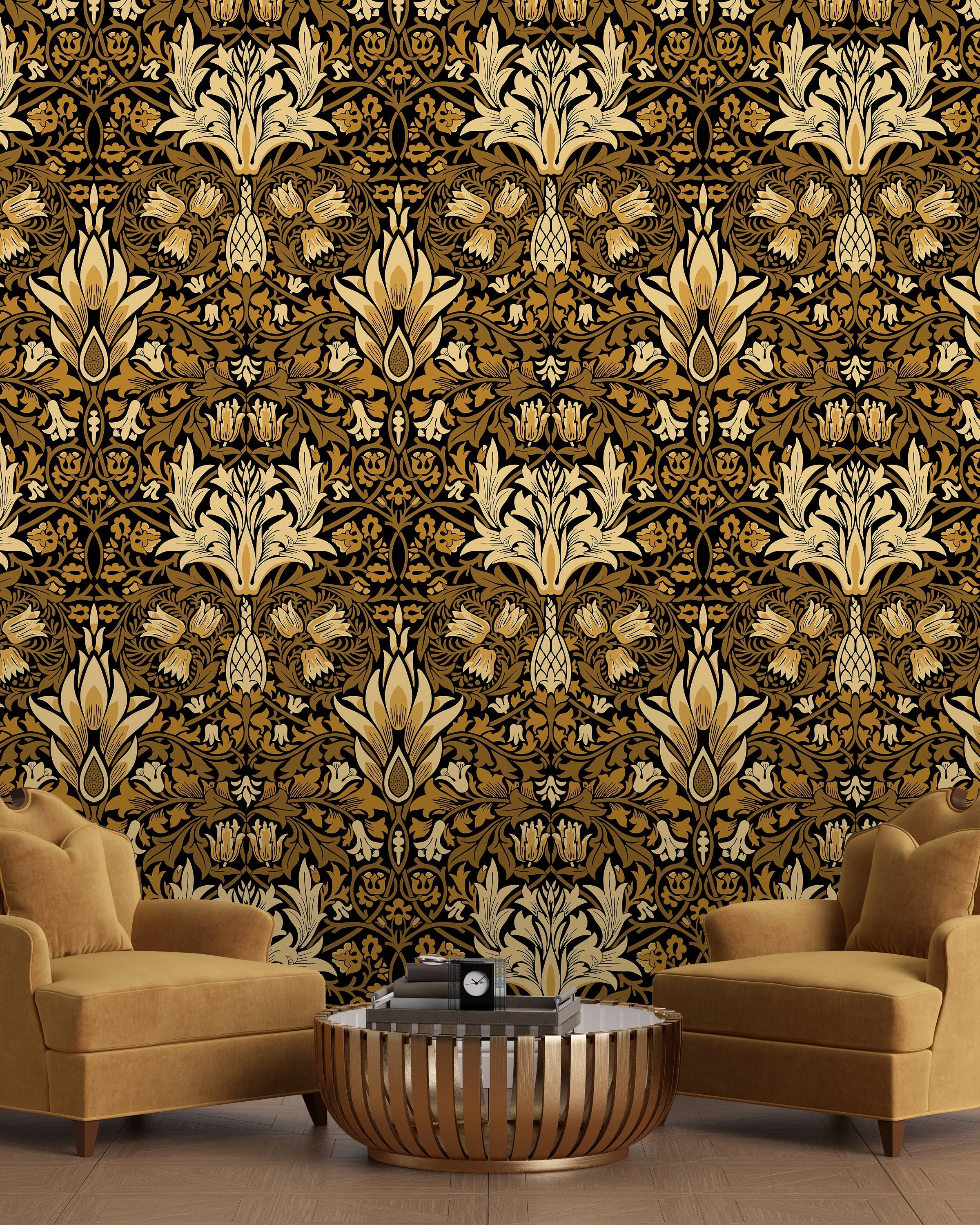 William Morris X Snakeshead Peel and Stick Wallpaper, Removable Wallpaper, Traditional Wallpaper - Gold | DeccoPrint