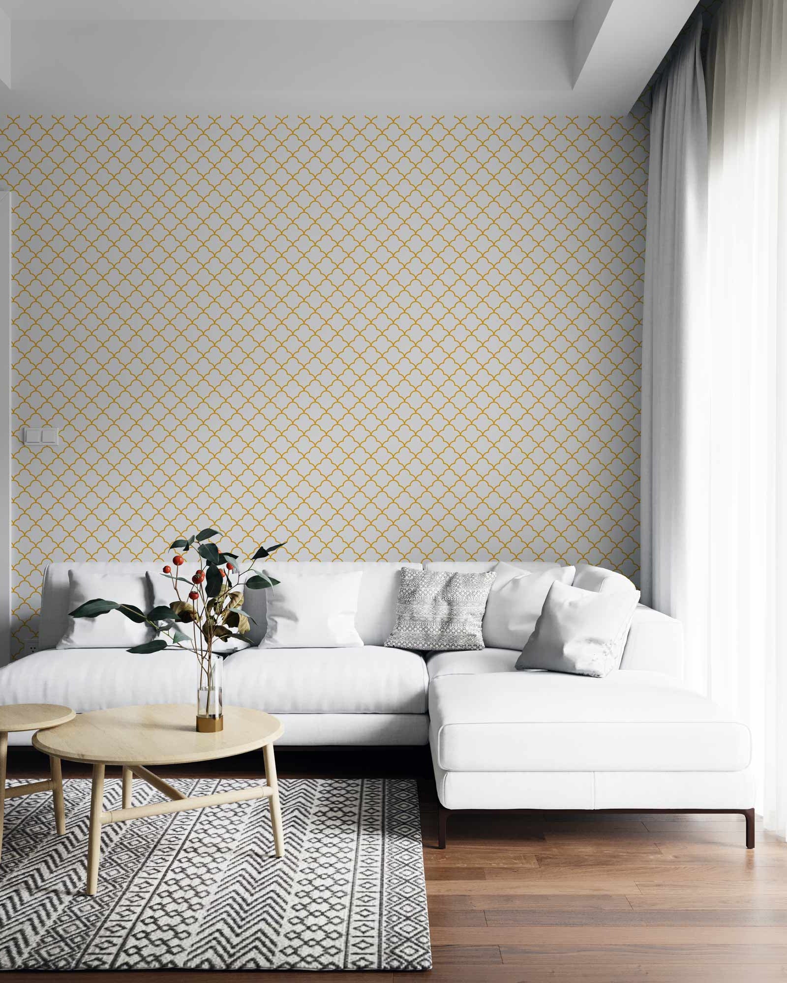 Chardonnay Deco Peel and Stick Wallpaper, Removable Wallpaper, Traditional Wallpaper | DeccoPrint