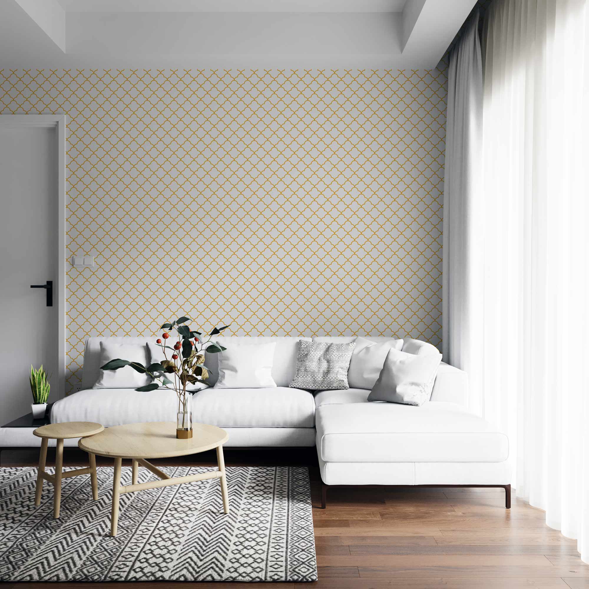 Chardonnay Deco Peel and Stick Wallpaper, Removable Wallpaper, Traditional Wallpaper | DeccoPrint