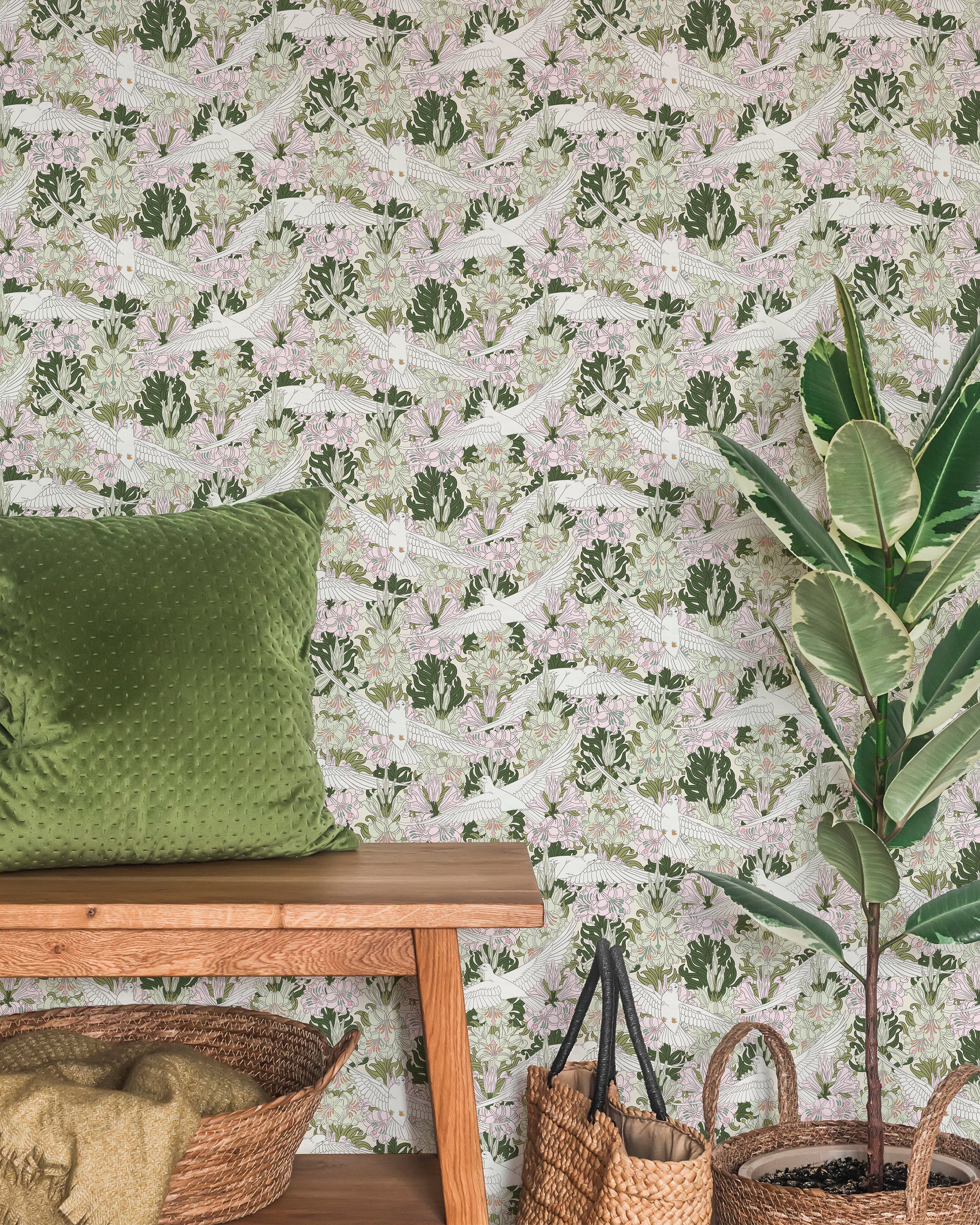 Maurice Pillard Verneuil x Dove and Lilies - Soft Pink | DeccoPrint