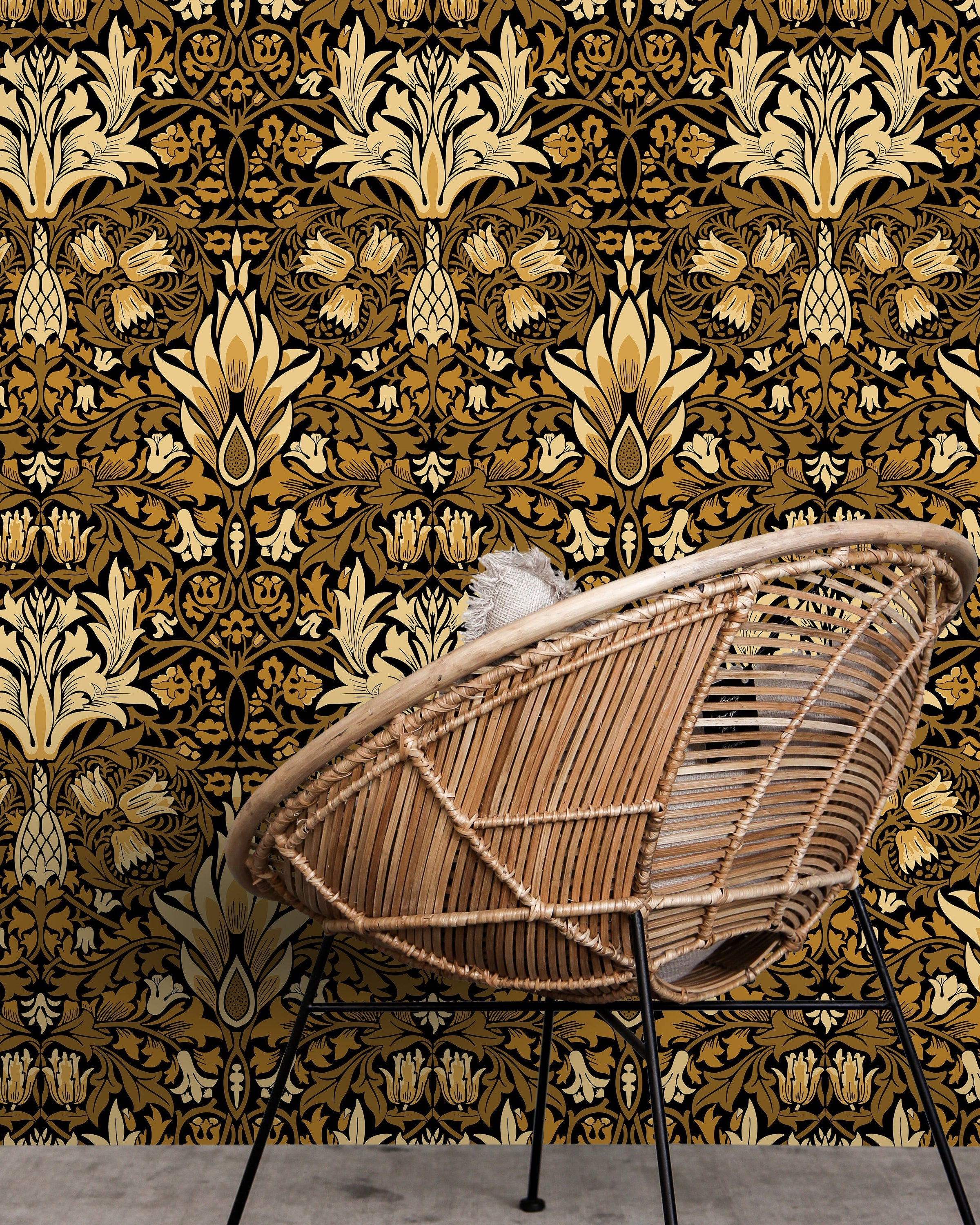 William Morris X Snakeshead Peel and Stick Wallpaper, Removable Wallpaper, Traditional Wallpaper - Gold | DeccoPrint