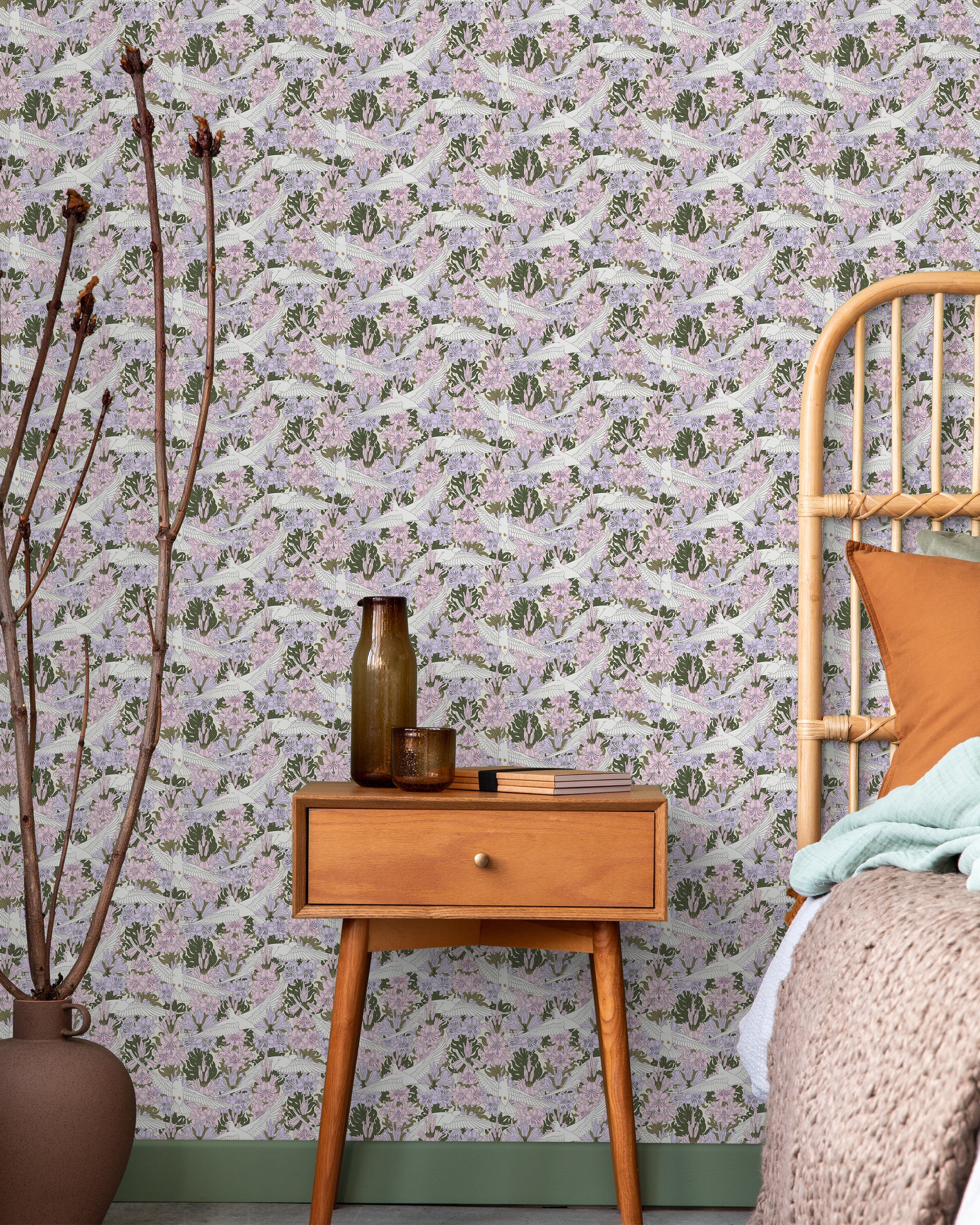 Maurice Pillard Verneuil x Dove and Lilies - Lilac Pink | DeccoPrint