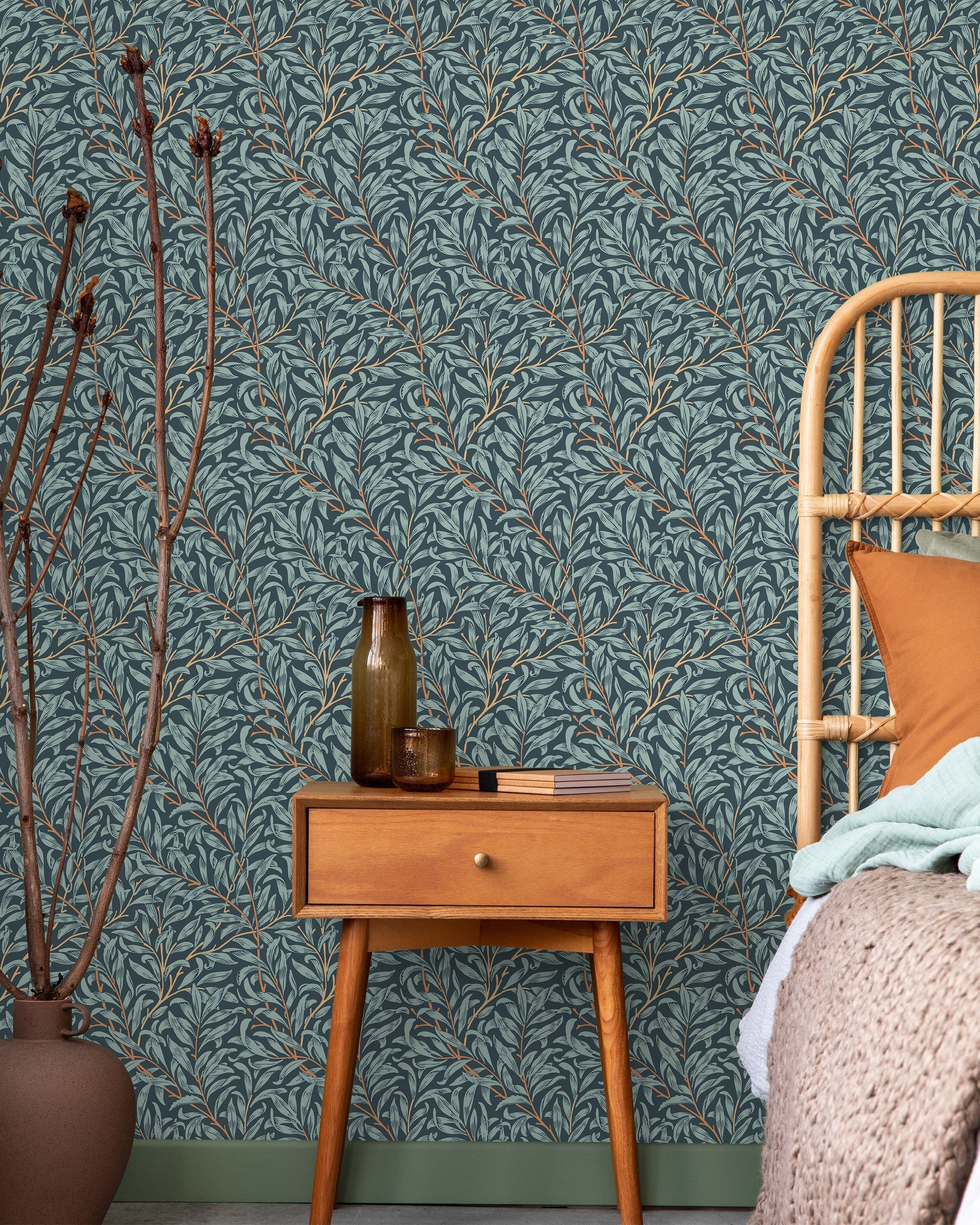 William Morris X Willow Bough Peel and Stick Wallpaper, Removable Wallpaper, Traditional Wallpaper - Twilight | DeccoPrint