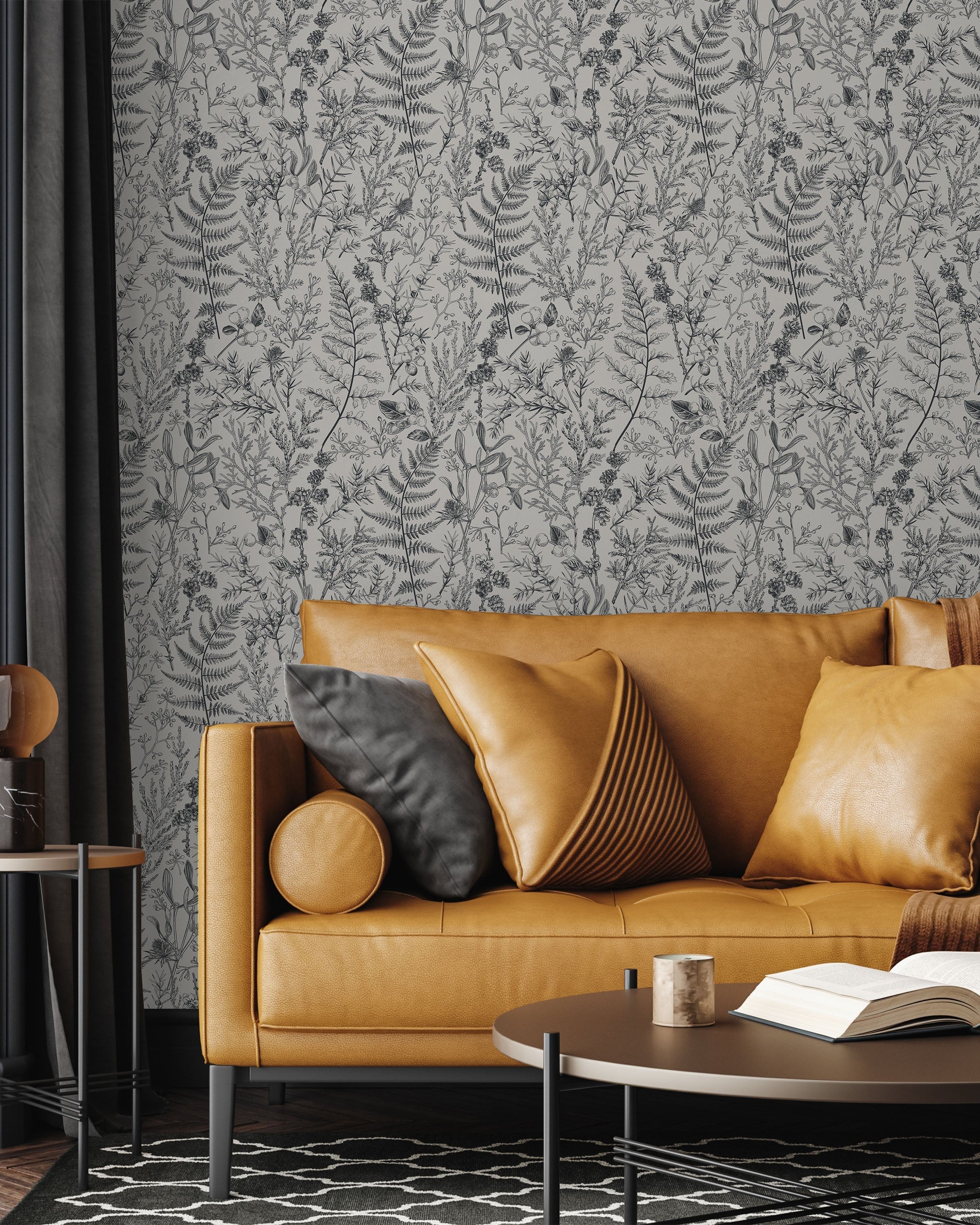 Forest Dream Peel and Stick Wallpaper, Removable Wallpaper, Traditional Wallpaper - Powder Gray | DeccoPrint