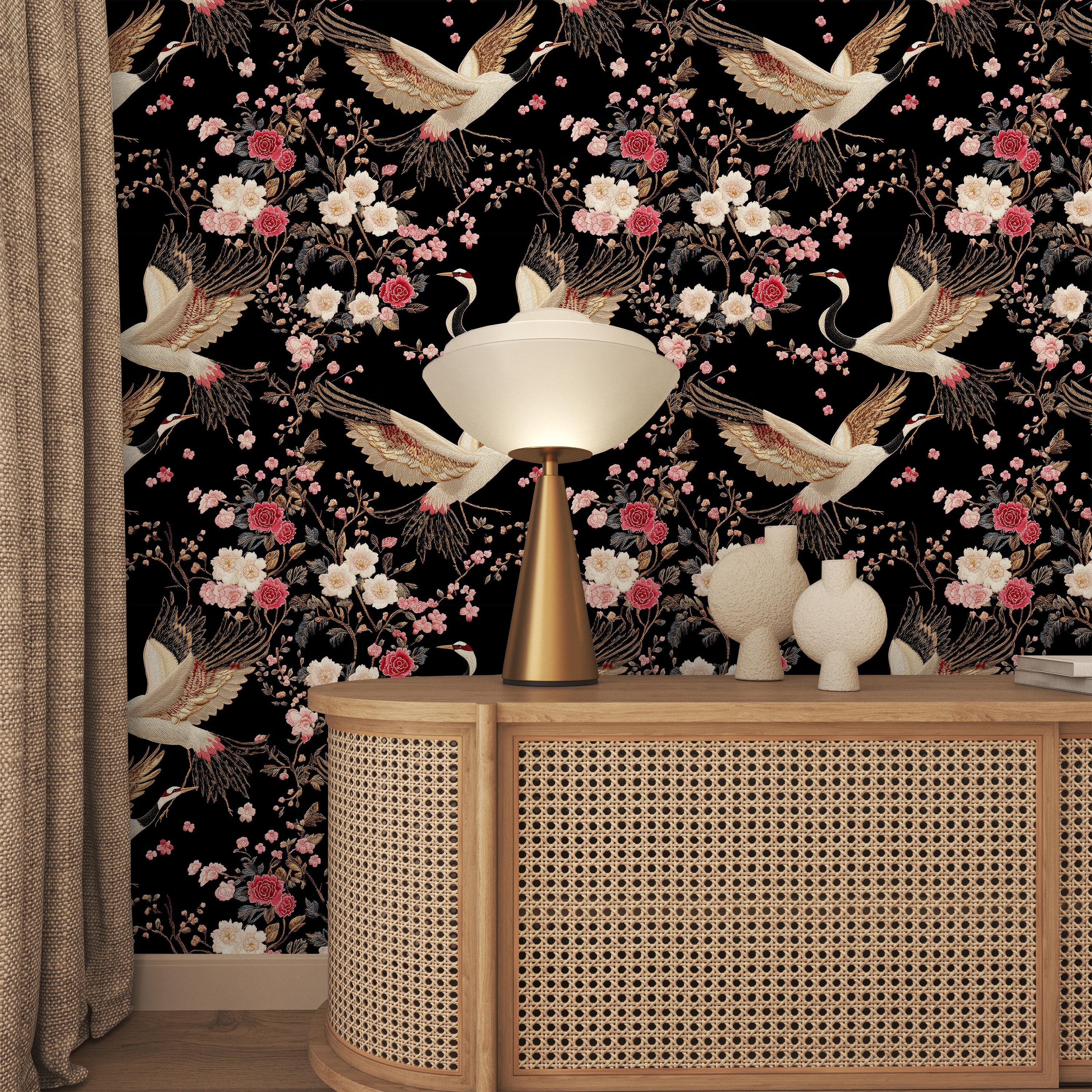 Japanese Tapestry Peel and Stick Wallpaper, Removable Wallpaper, Traditional Wallpaper | DeccoPrint