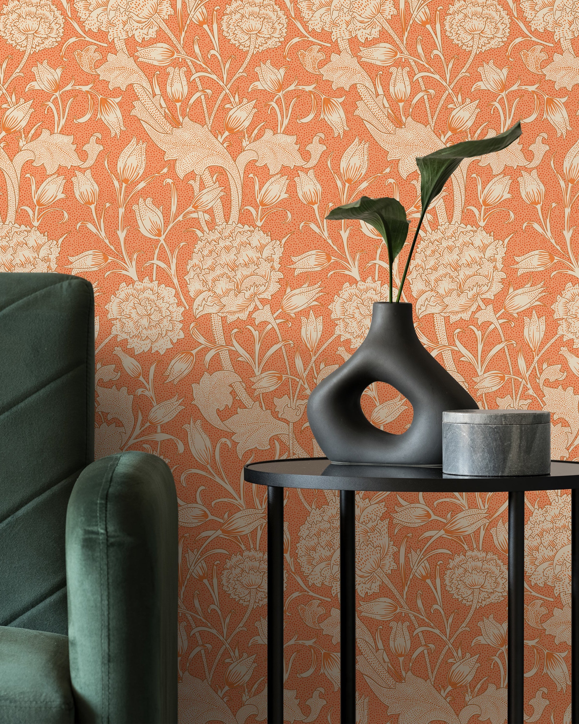 William Morris X Wild Tulips Peel and Stick Wallpaper, Removable Wallpaper, Traditional Wallpaper - Red | DeccoPrint