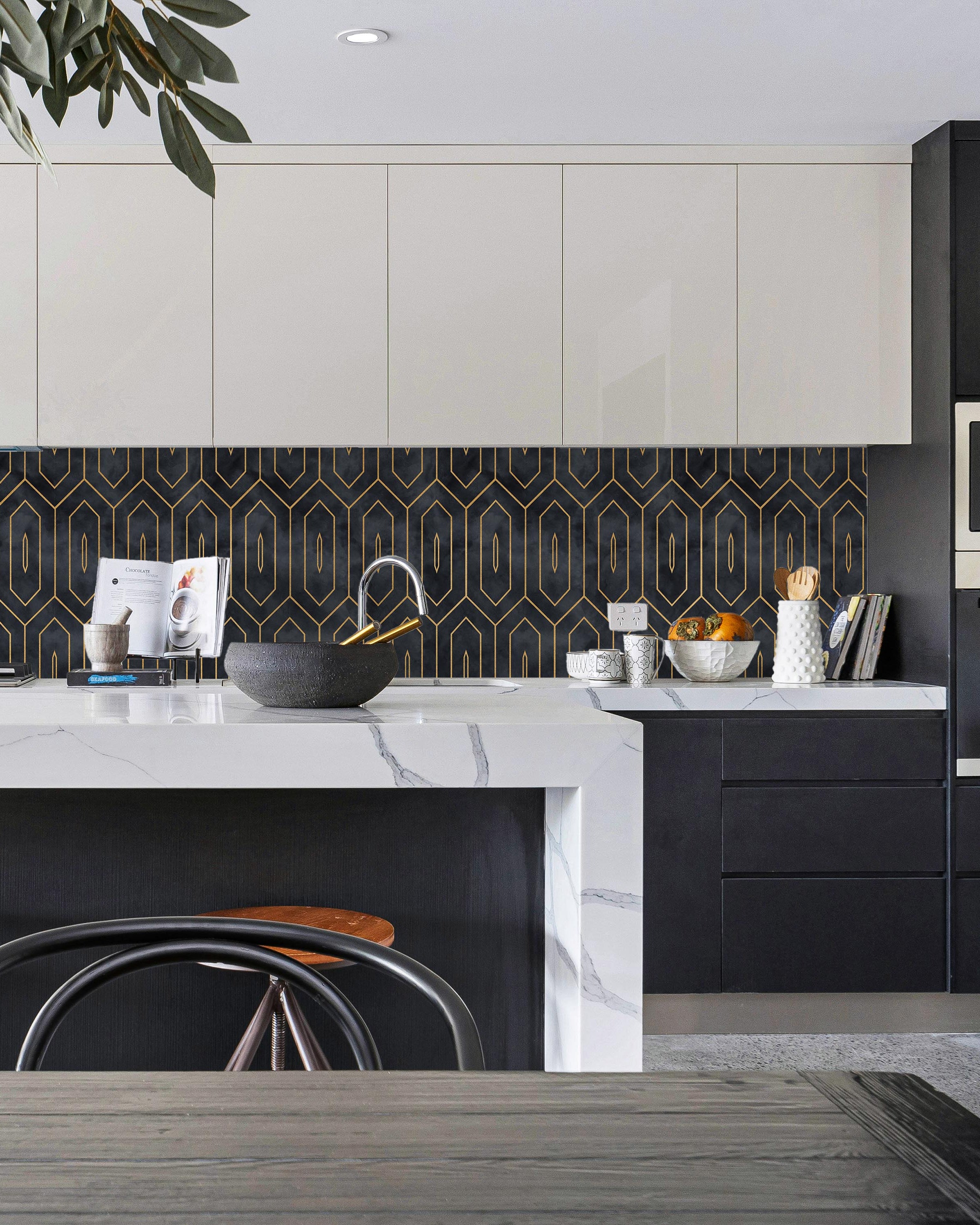 Midnight Deco Peel and Stick Wallpaper, Removable Wallpaper, Traditional Wallpaper | DeccoPrint