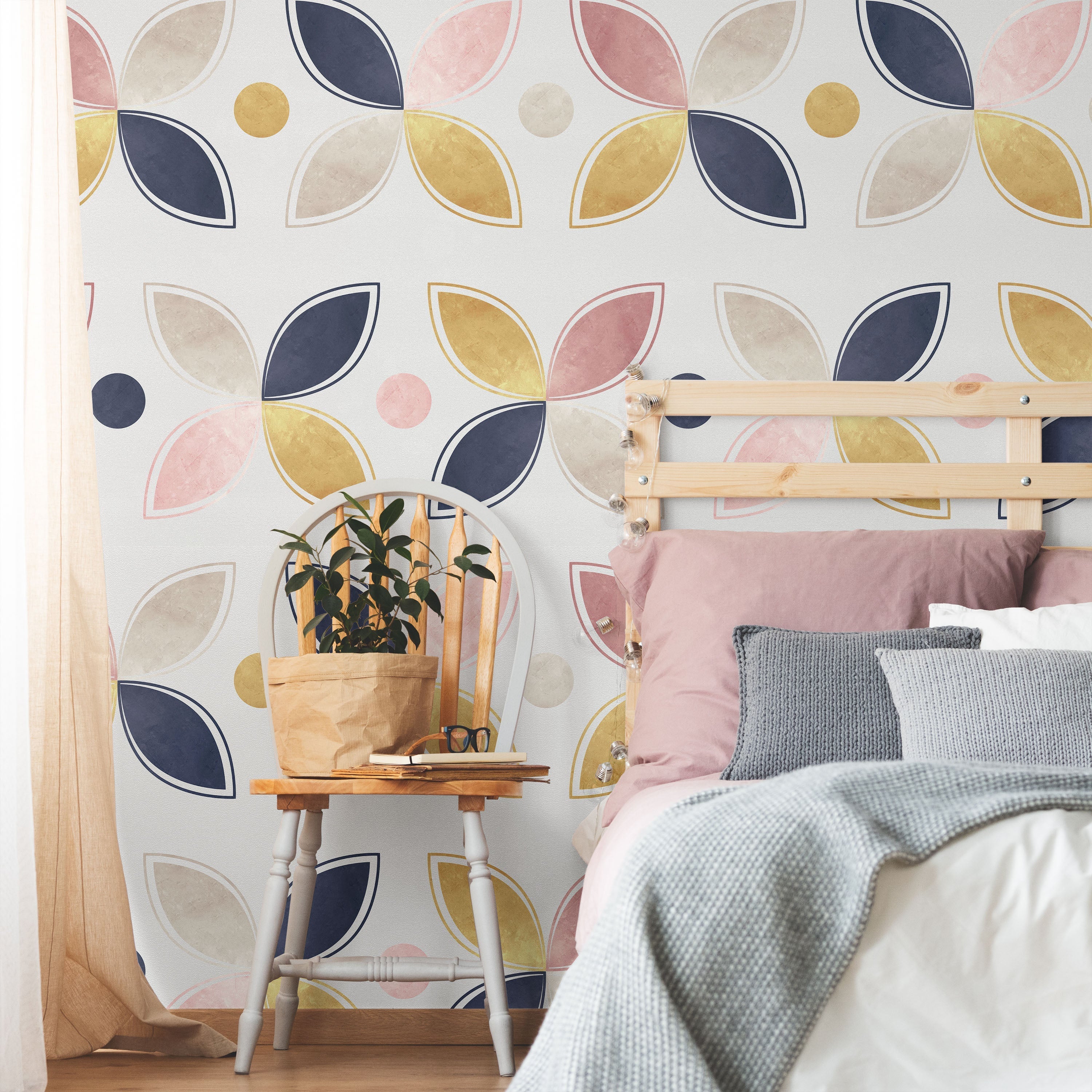 Four Leaves Peel and Stick Wallpaper, Removable Wallpaper, Traditional Wallpaper | DeccoPrint