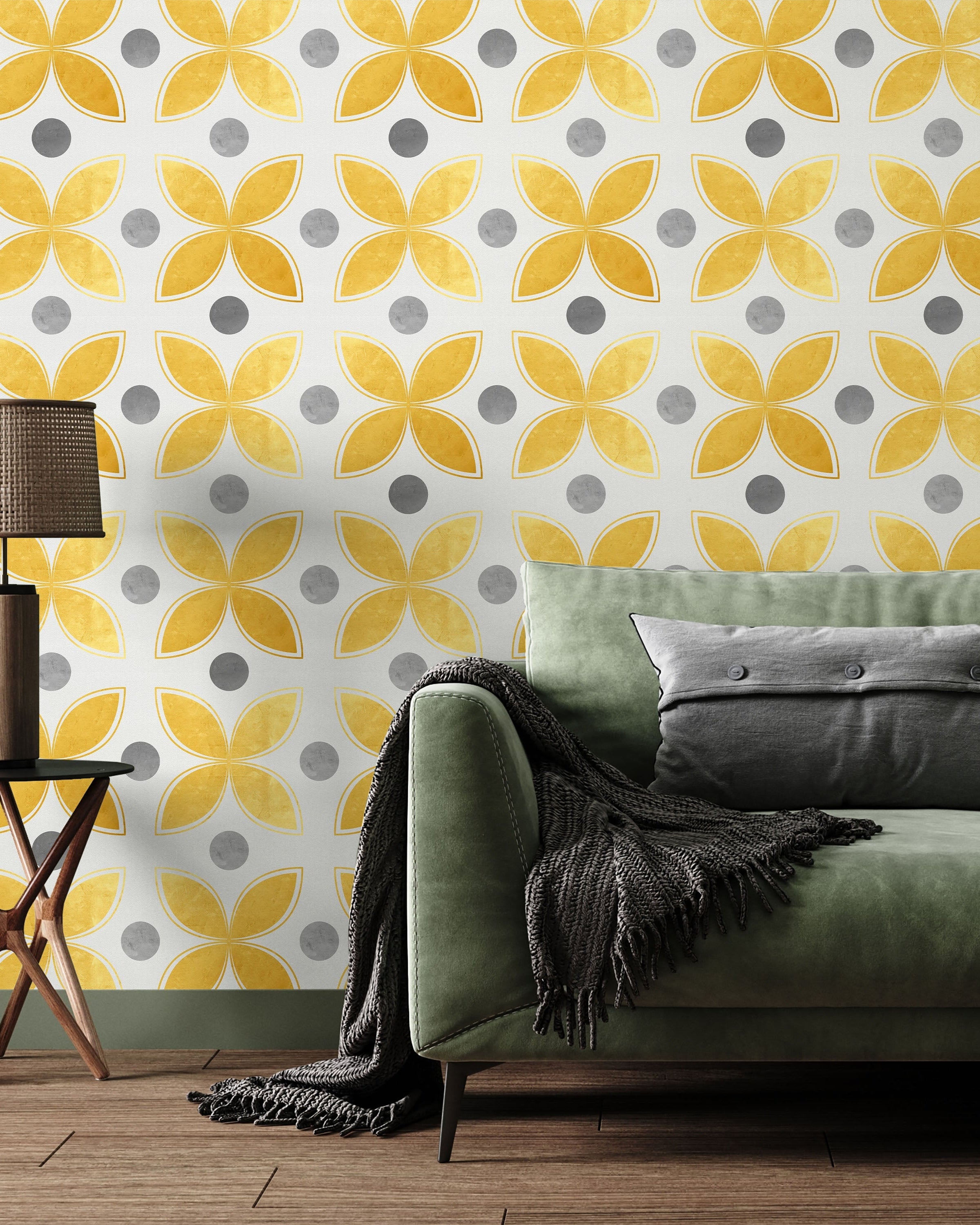 Dots and Shapes Peel and Stick Wallpaper, Removable Wallpaper, Traditional Wallpaper | DeccoPrint