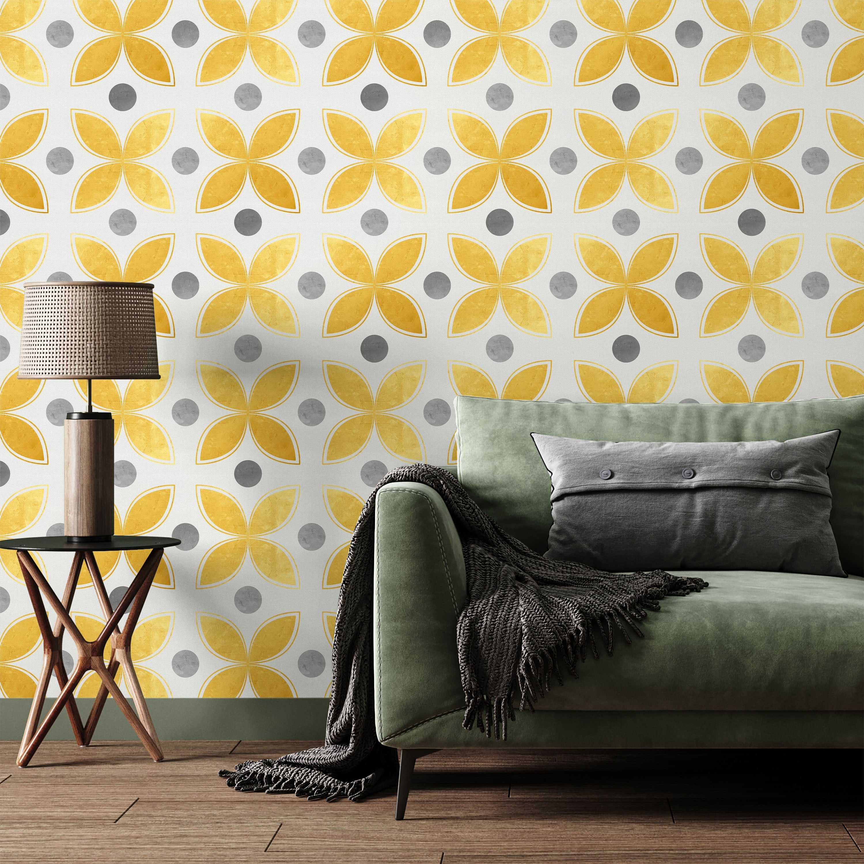 Dots and Shapes Peel and Stick Wallpaper, Removable Wallpaper, Traditional Wallpaper | DeccoPrint