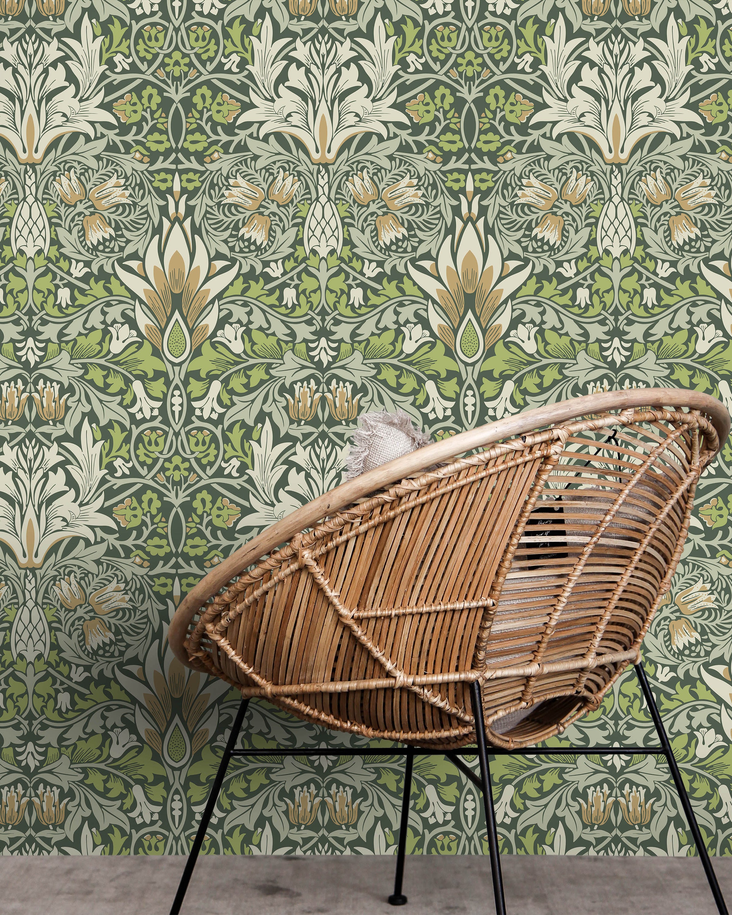 William Morris X Snakeshead Peel and Stick Wallpaper, Removable Wallpaper, Traditional Wallpaper - Green | DeccoPrint