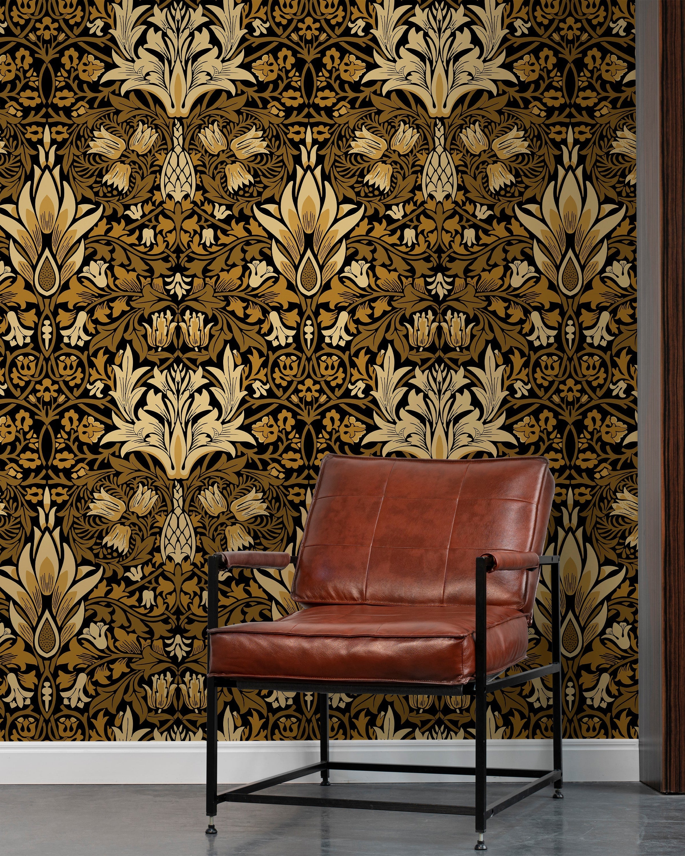 William Morris X Snakeshead Peel and Stick Wallpaper, Removable Wallpaper, Traditional Wallpaper - Gold | DeccoPrint