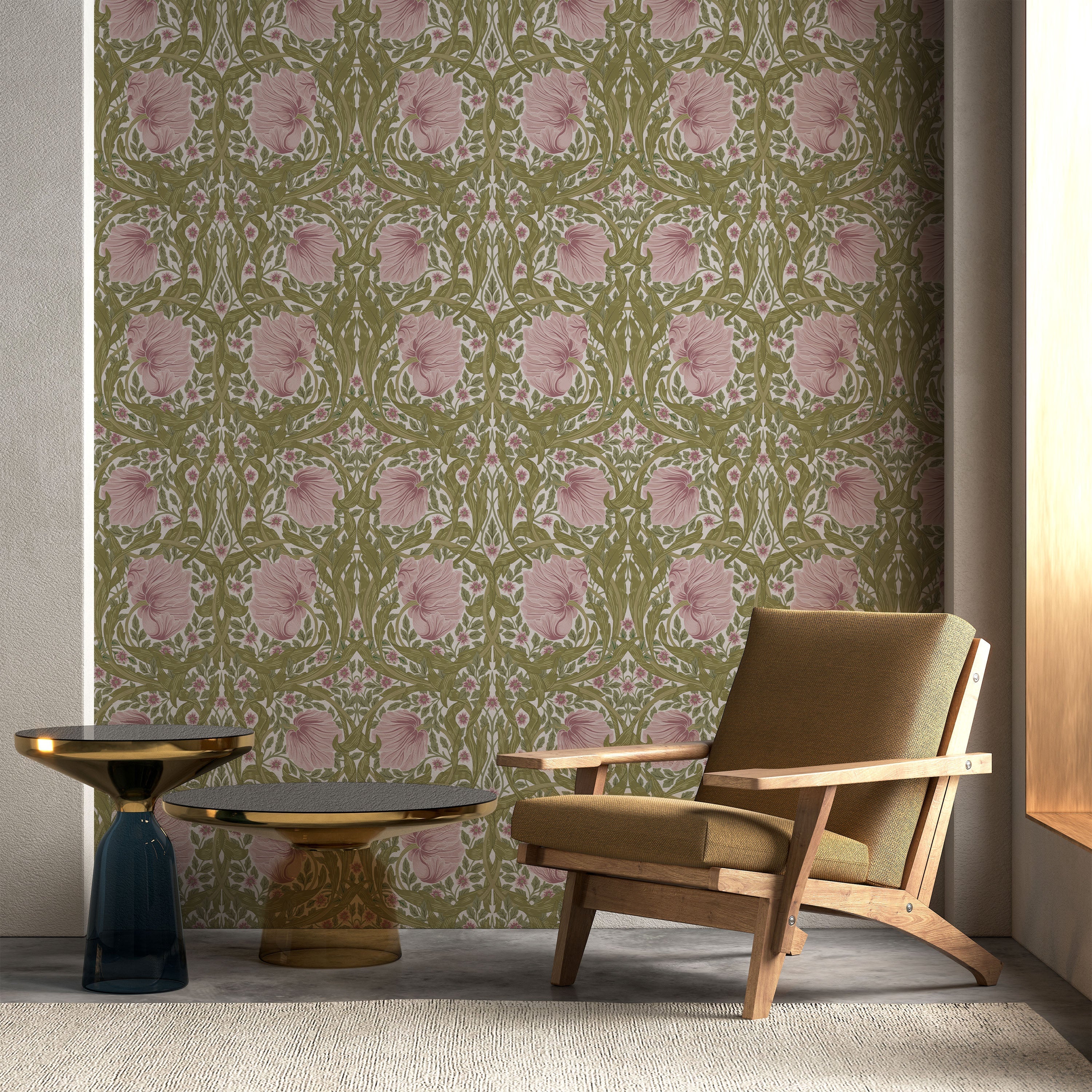 William Morris X Pimpernel Peel and Stick Wallpaper, Removable Wallpaper, Traditional Wallpaper - Pink | DeccoPrint
