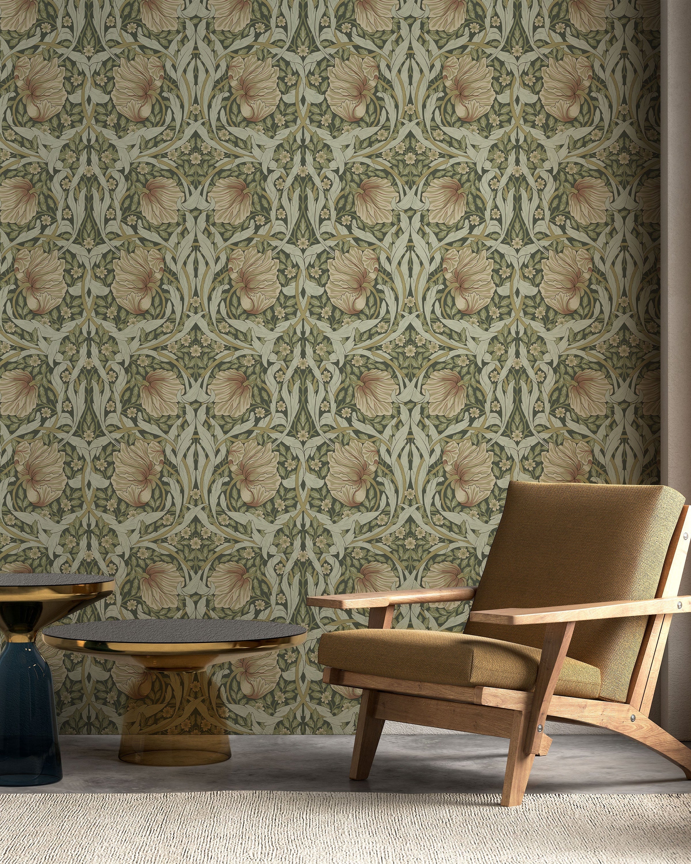 William Morris X Pimpernel Peel and Stick Wallpaper, Removable Wallpaper, Traditional Wallpaper - Green | DeccoPrint