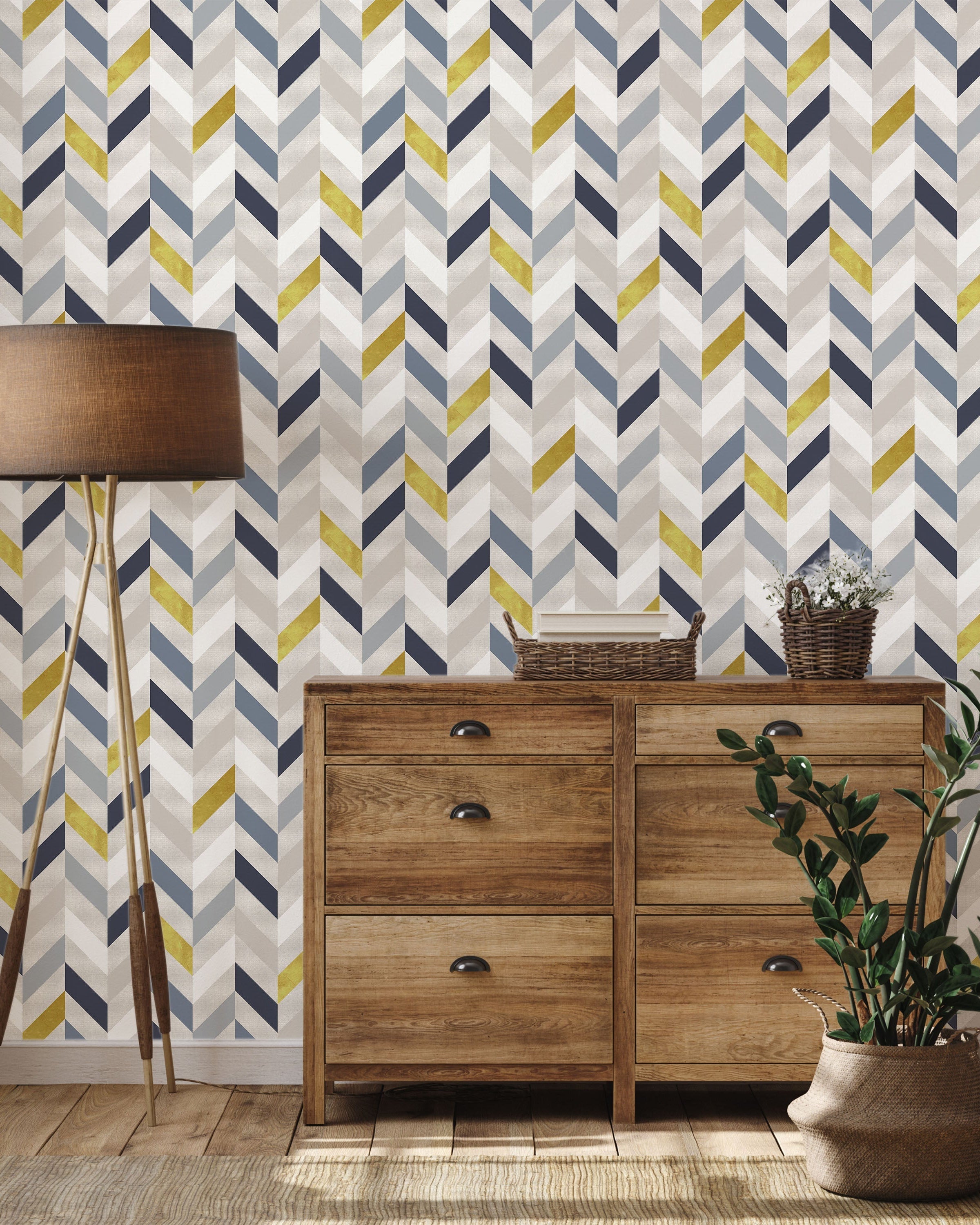 Vertical Ribbons Peel and Stick Wallpaper, Removable Wallpaper, Traditional Wallpaper | DeccoPrint